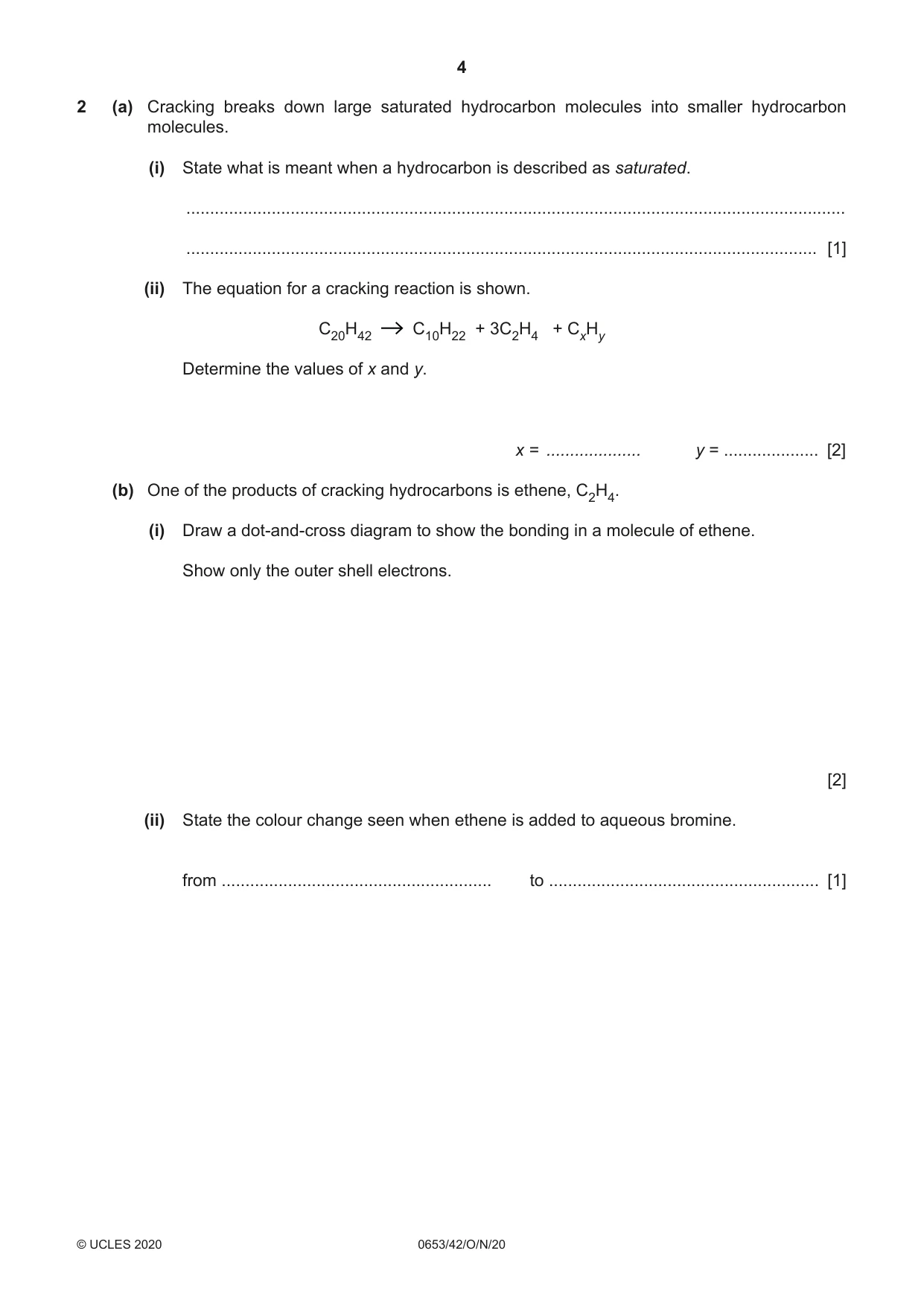 Cambridge IGCSE Science - Combined 0653 2020 Oct/Nov Paper 4 · Variant 2 question paper, page 4 of 24