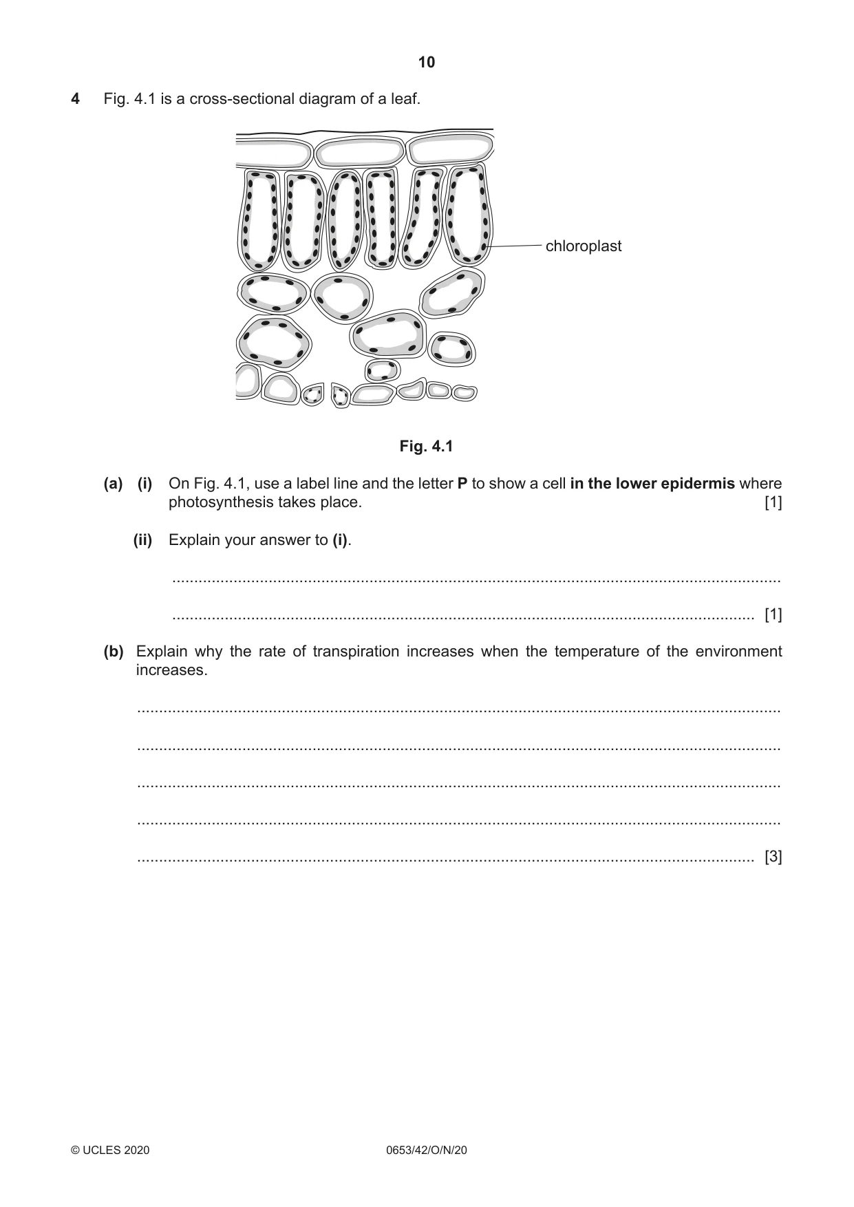 Cambridge IGCSE Science - Combined 0653 2020 Oct/Nov Paper 4 · Variant 2 question paper, page 10 of 24