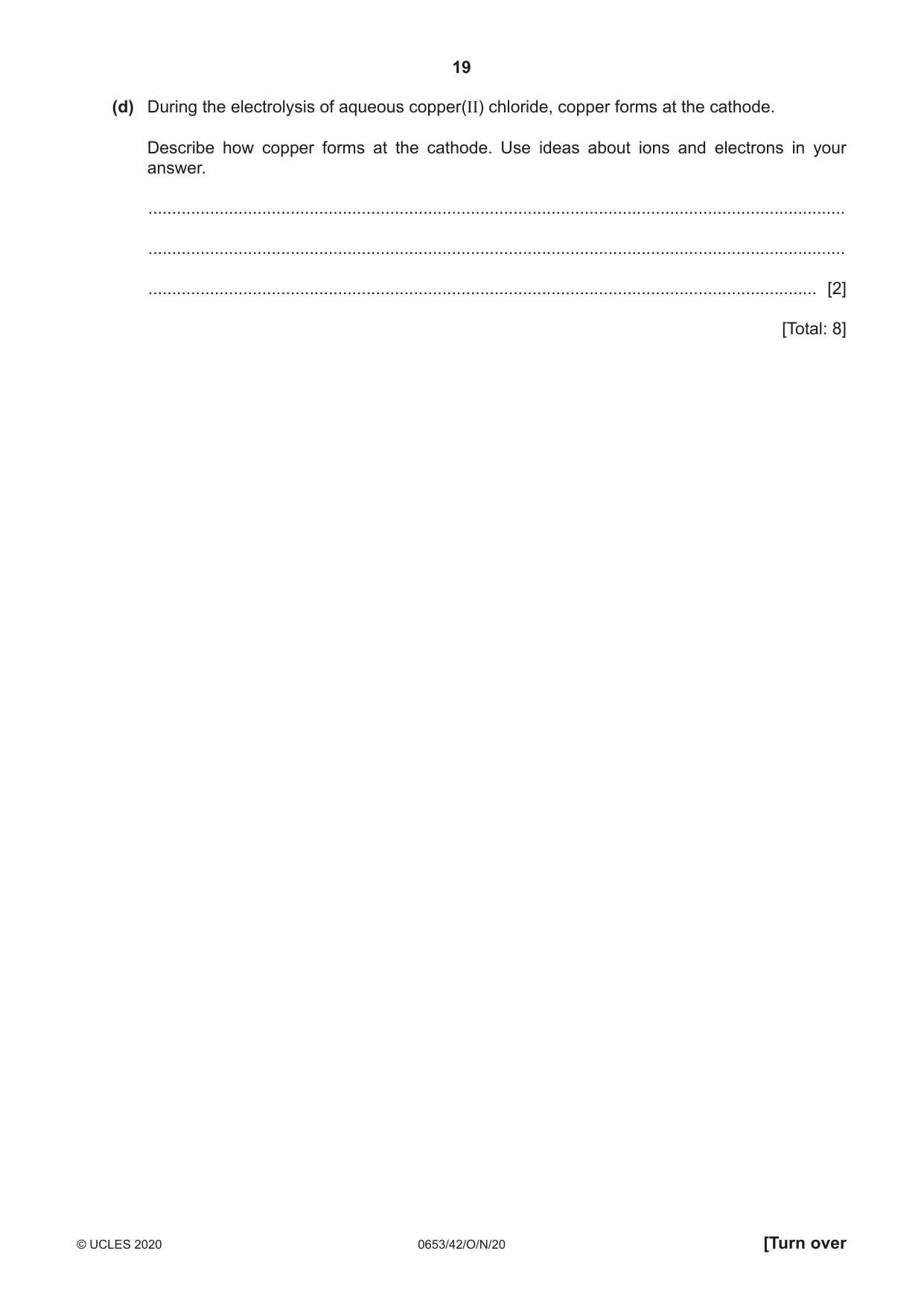 Cambridge IGCSE Science - Combined 0653 2020 Oct/Nov Paper 4 · Variant 2 question paper, page 19 of 24