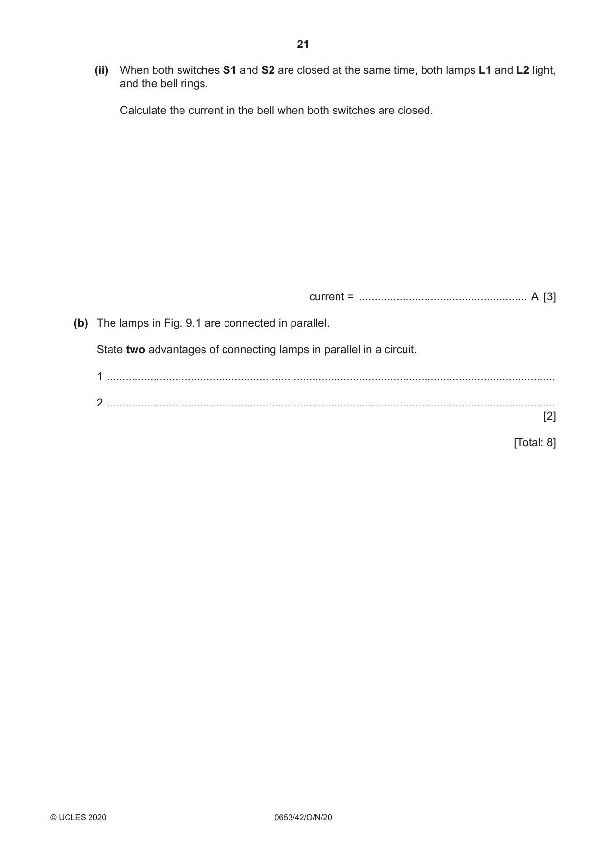 Cambridge IGCSE Science - Combined 0653 2020 Oct/Nov Paper 4 · Variant 2 question paper, page 21 of 24