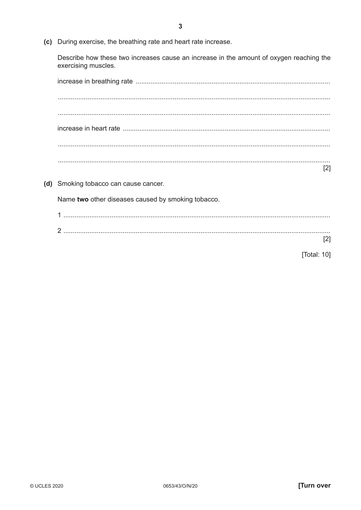 Cambridge IGCSE Science - Combined 0653 2020 Oct/Nov Paper 4 · Variant 3 question paper, page 3 of 24