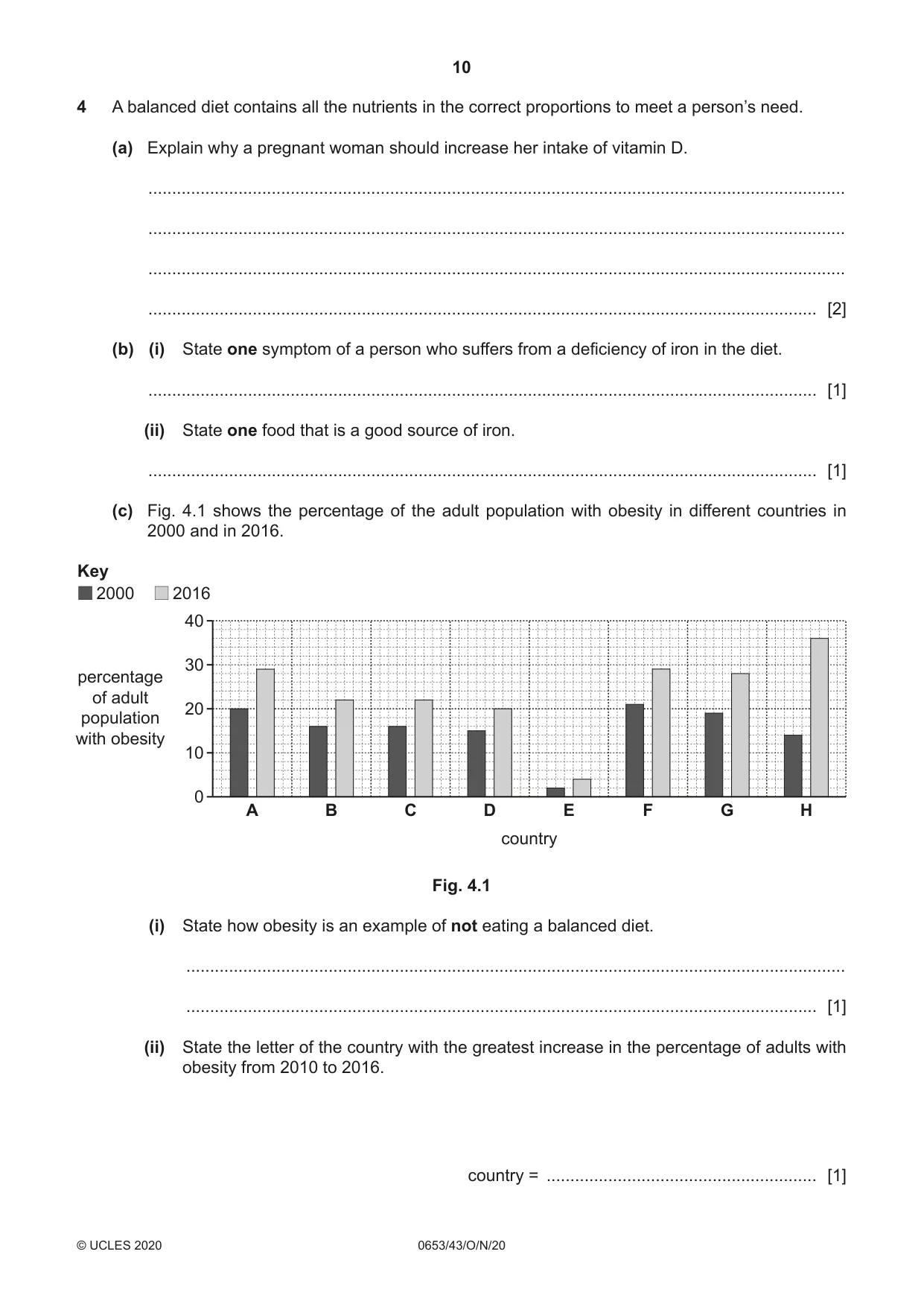 Cambridge IGCSE Science - Combined 0653 2020 Oct/Nov Paper 4 · Variant 3 question paper, page 10 of 24