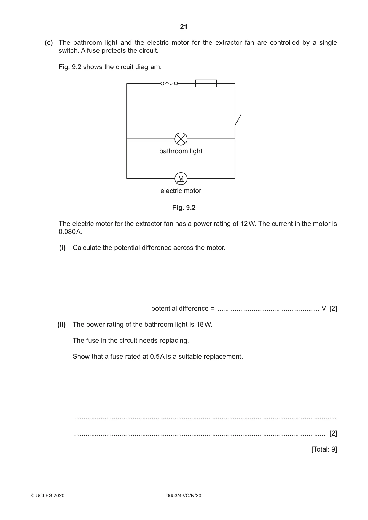 Cambridge IGCSE Science - Combined 0653 2020 Oct/Nov Paper 4 · Variant 3 question paper, page 21 of 24