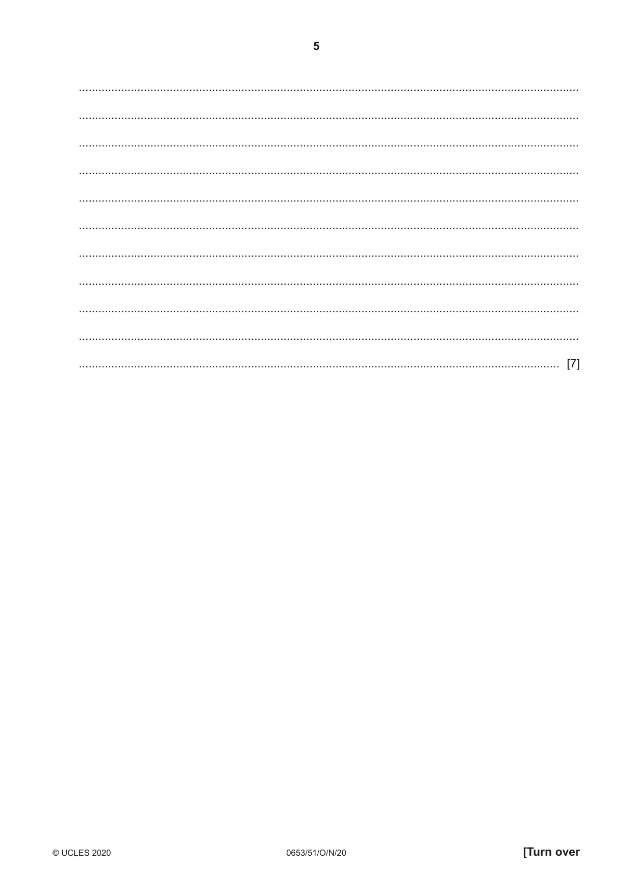Cambridge IGCSE Science - Combined 0653 2020 Oct/Nov Paper 5 · Variant 1 question paper, page 5 of 16