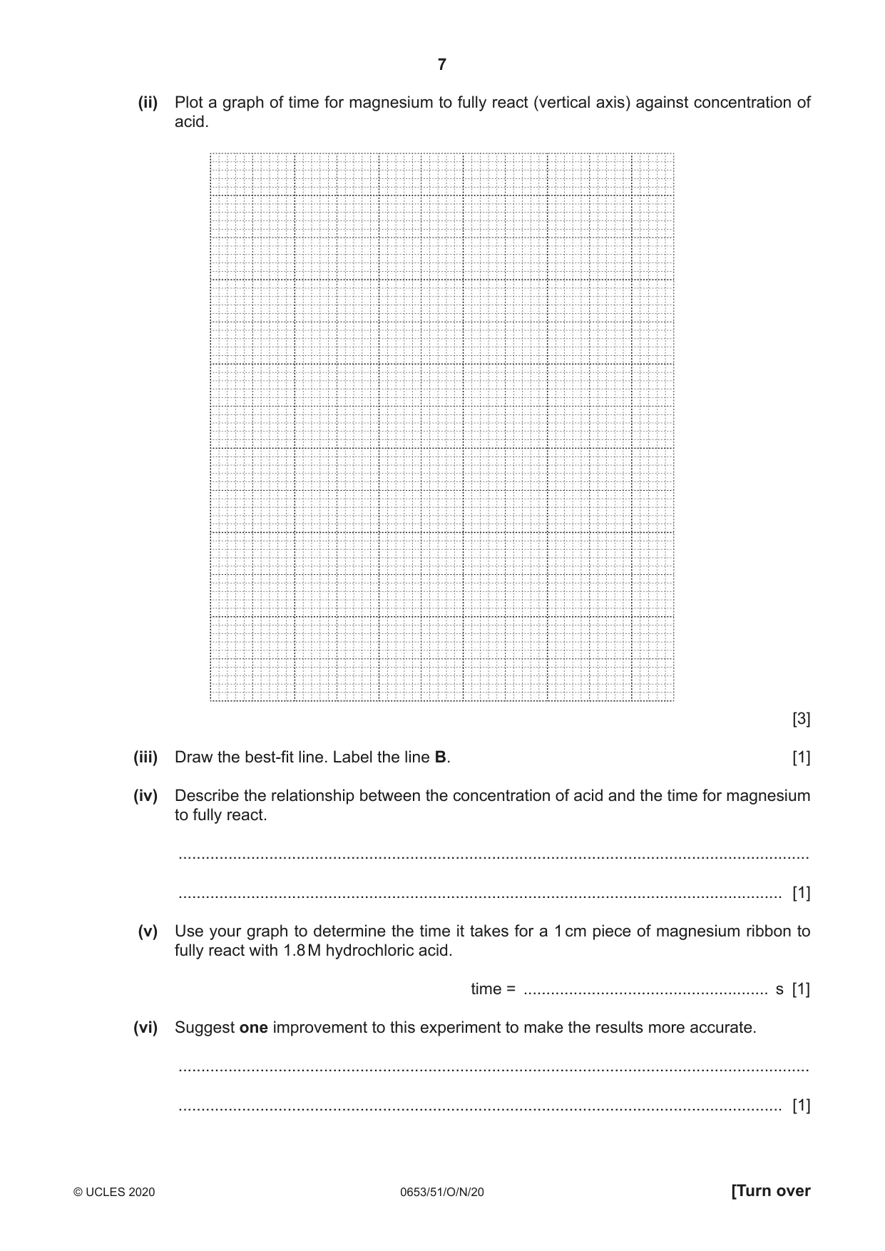 Cambridge IGCSE Science - Combined 0653 2020 Oct/Nov Paper 5 · Variant 1 question paper, page 7 of 16
