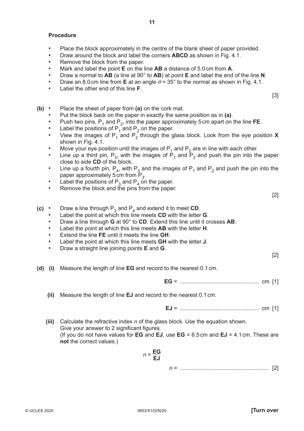 Cambridge IGCSE Science - Combined 0653 2020 Oct/Nov Paper 5 · Variant 1 question paper, page 11 of 16