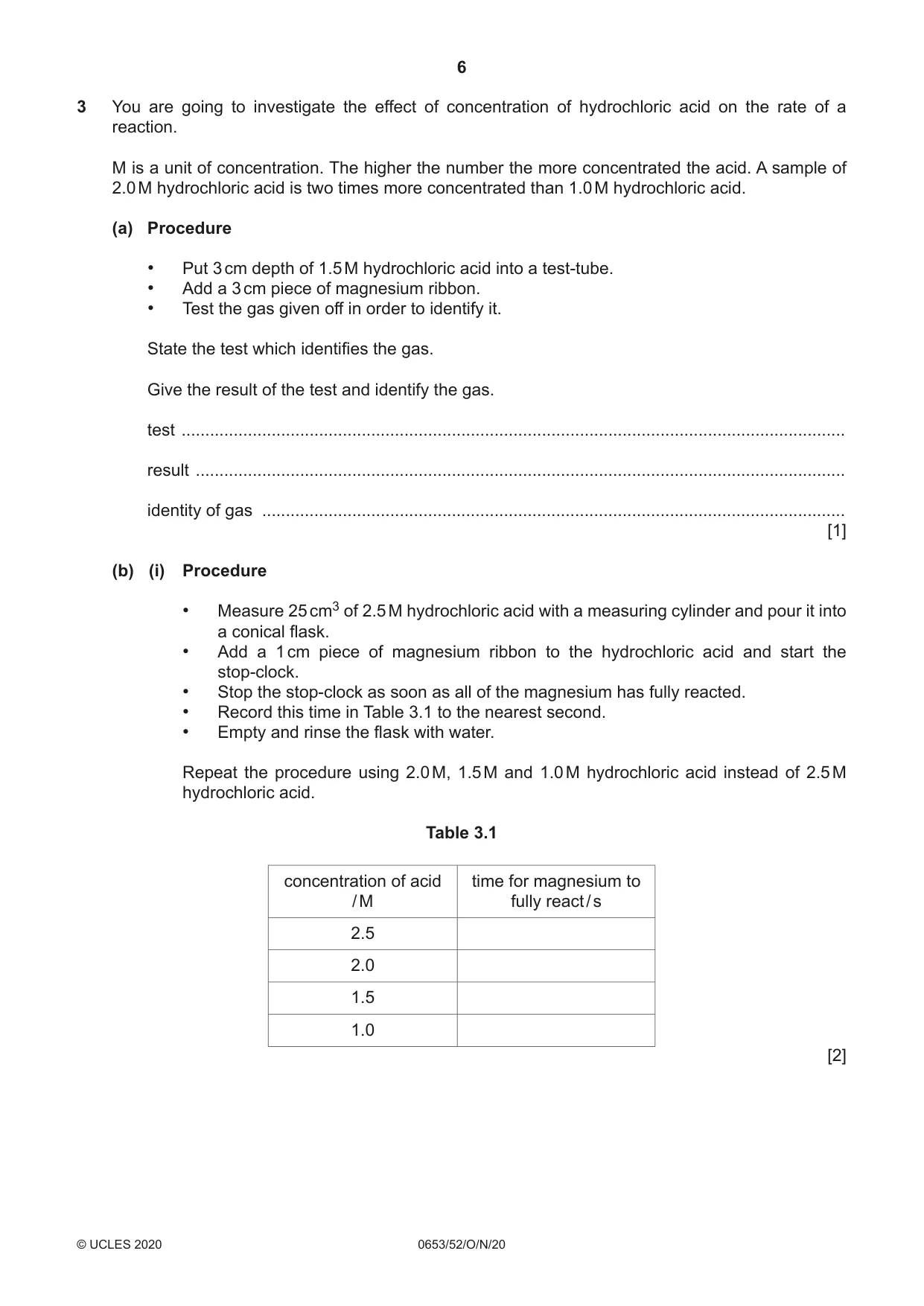 Cambridge IGCSE Science - Combined 0653 2020 Oct/Nov Paper 5 · Variant 2 question paper, page 6 of 16