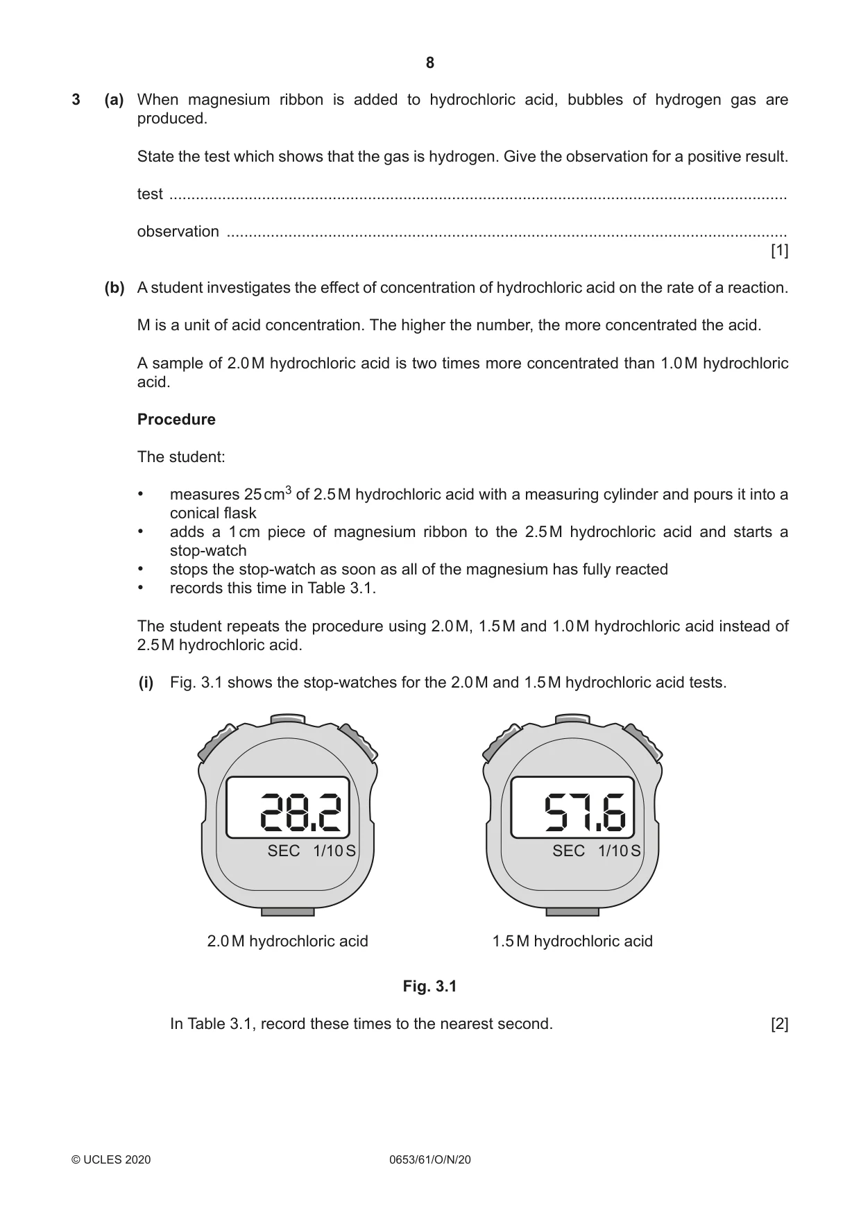 Cambridge IGCSE Science - Combined 0653 2020 Oct/Nov Paper 6 · Variant 1 question paper, page 8 of 16