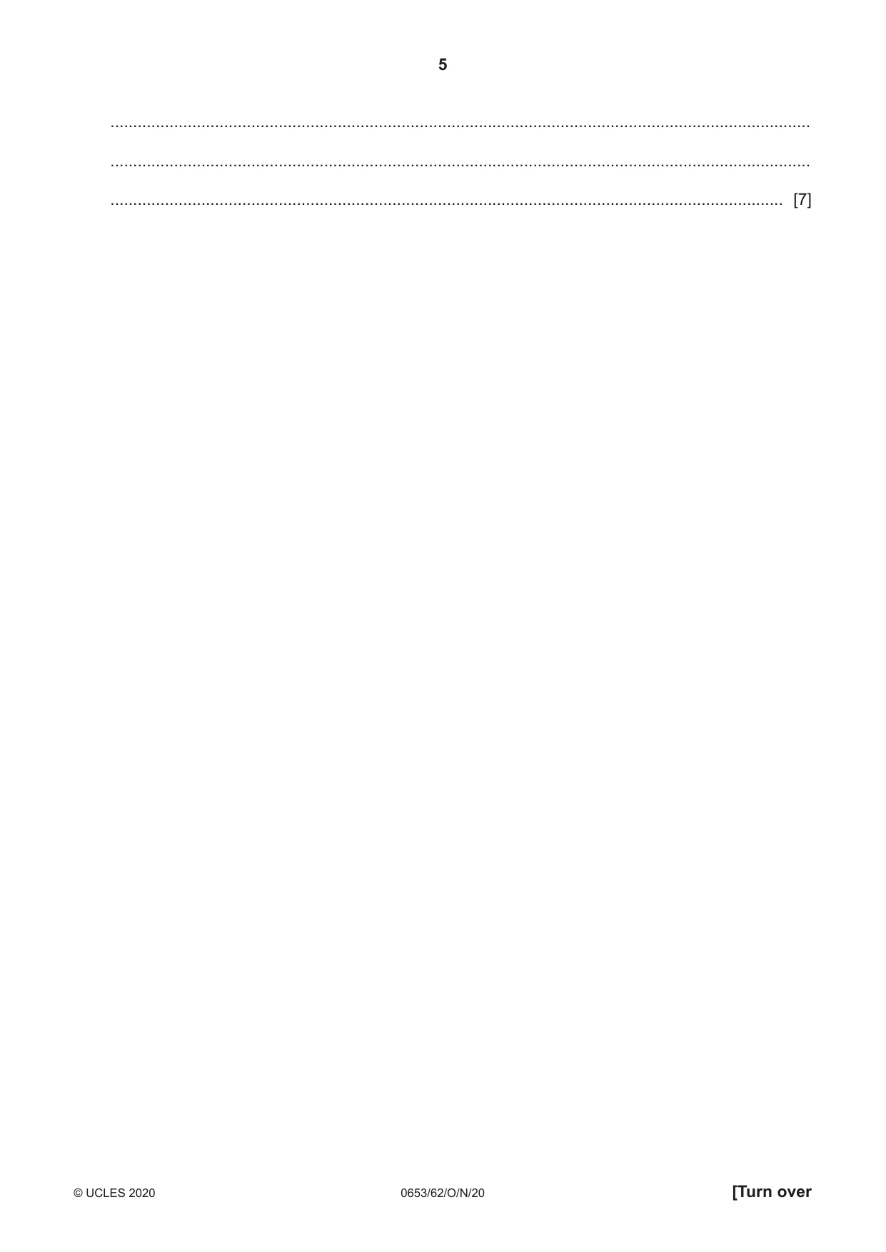 Cambridge IGCSE Science - Combined 0653 2020 Oct/Nov Paper 6 · Variant 2 question paper, page 5 of 16