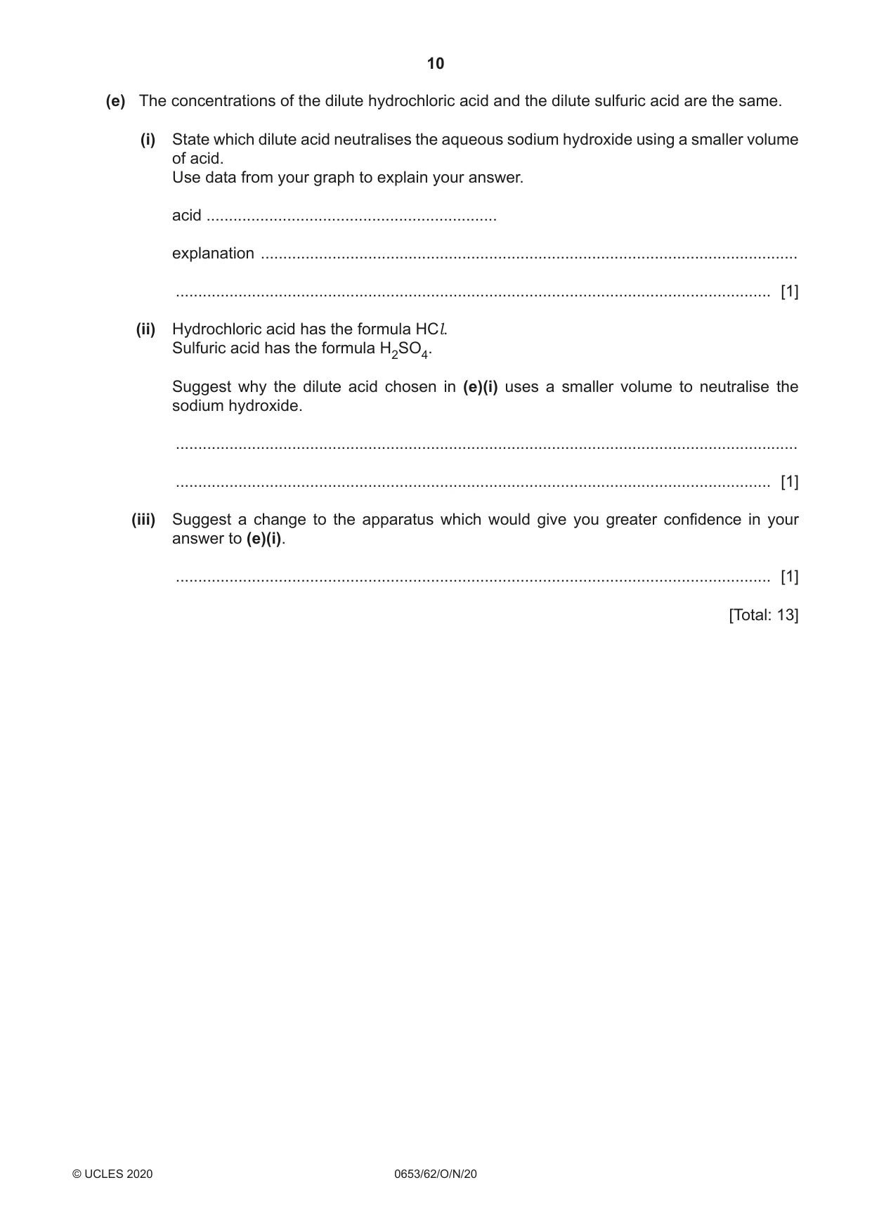 Cambridge IGCSE Science - Combined 0653 2020 Oct/Nov Paper 6 · Variant 2 question paper, page 10 of 16