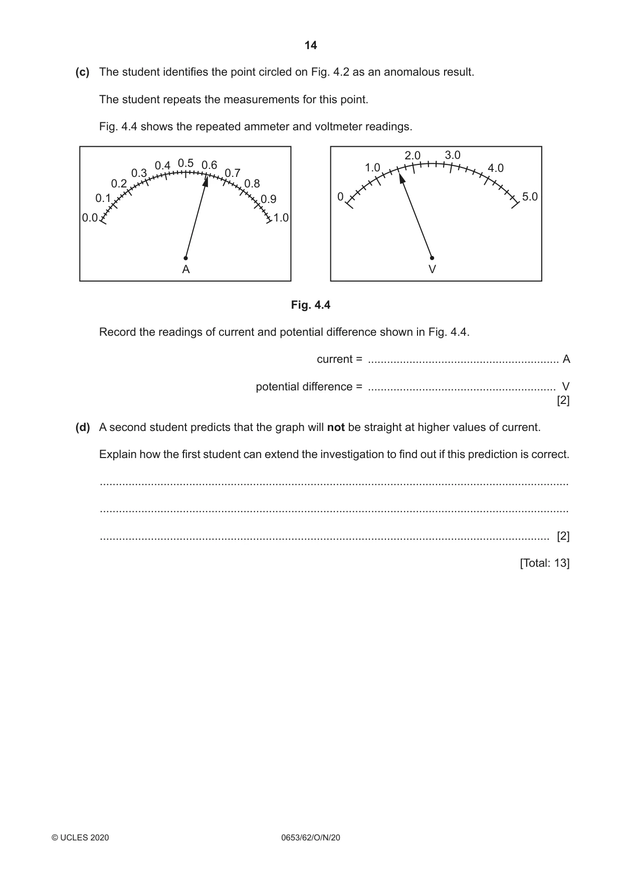 Cambridge IGCSE Science - Combined 0653 2020 Oct/Nov Paper 6 · Variant 2 question paper, page 14 of 16