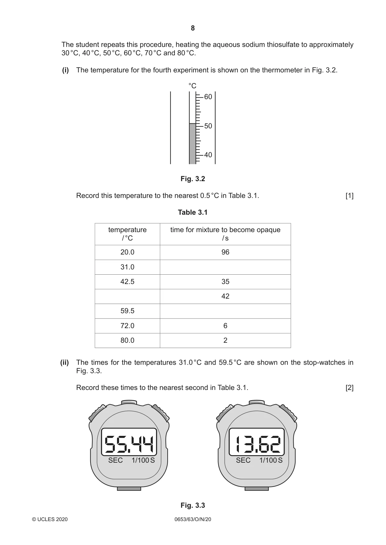 Cambridge IGCSE Science - Combined 0653 2020 Oct/Nov Paper 6 · Variant 3 question paper, page 8 of 16
