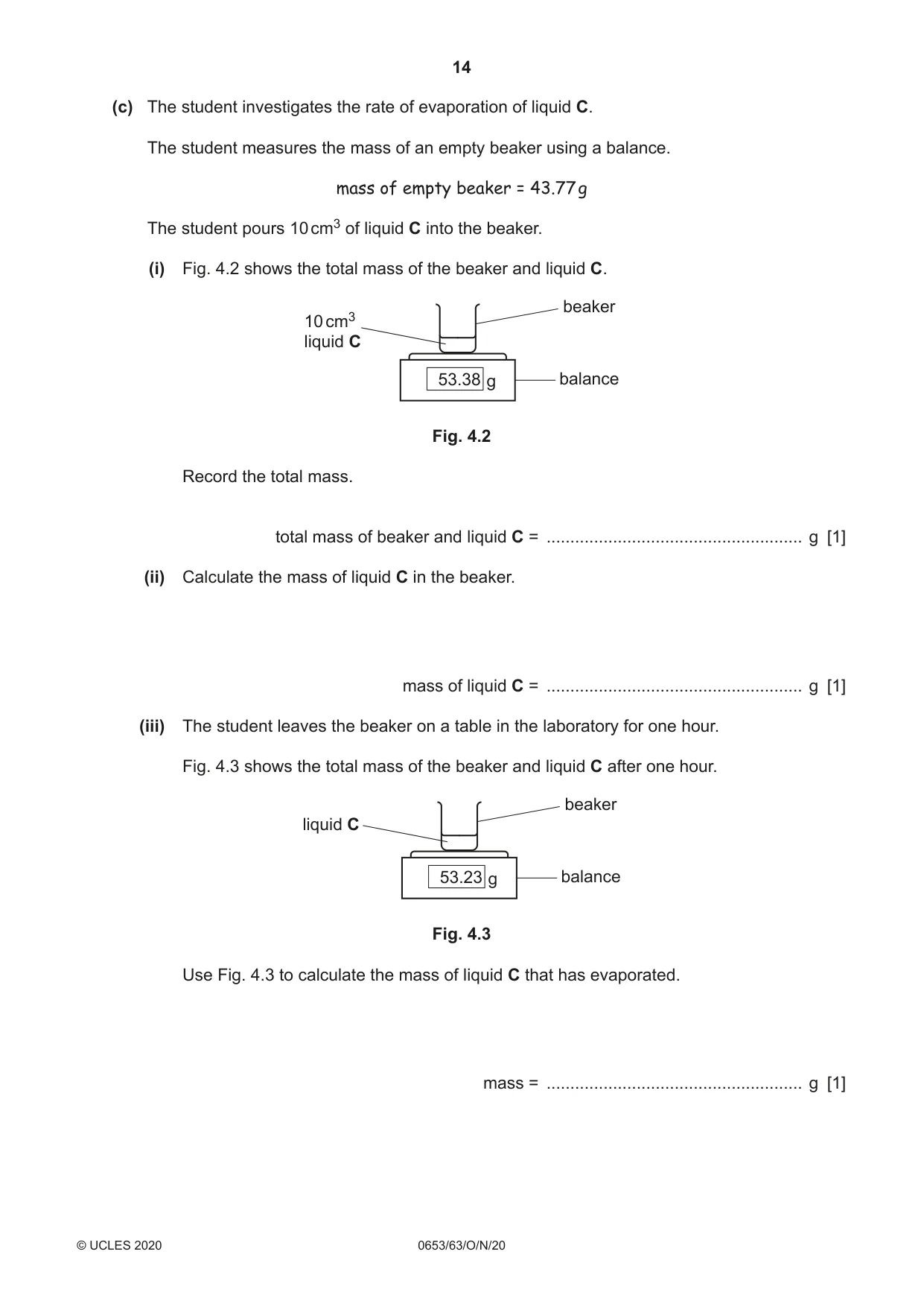 Cambridge IGCSE Science - Combined 0653 2020 Oct/Nov Paper 6 · Variant 3 question paper, page 14 of 16