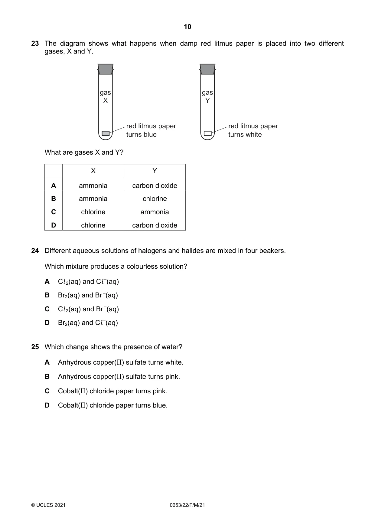 Cambridge IGCSE Science - Combined 0653 2021 Feb/March Paper 2 · Variant 2 question paper, page 10 of 20