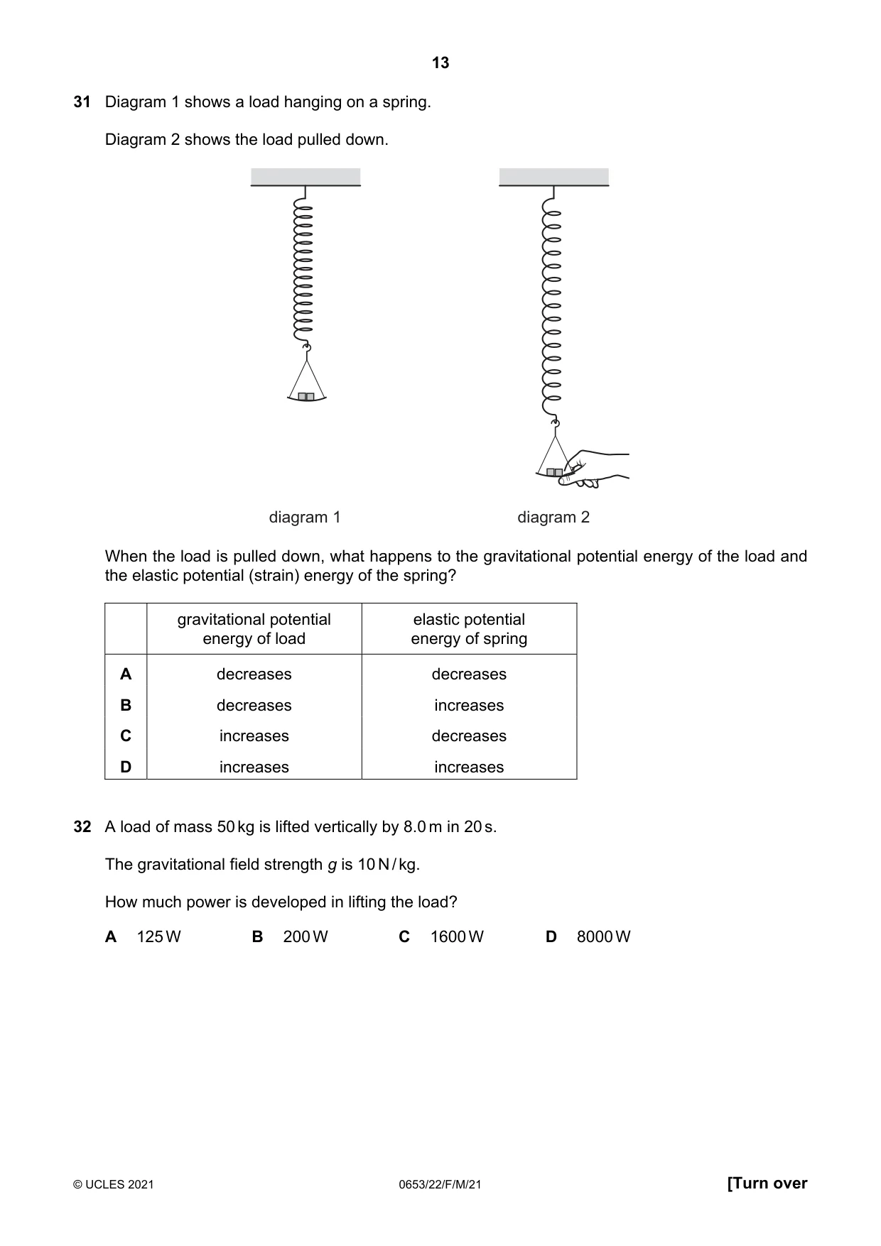 Cambridge IGCSE Science - Combined 0653 2021 Feb/March Paper 2 · Variant 2 question paper, page 13 of 20