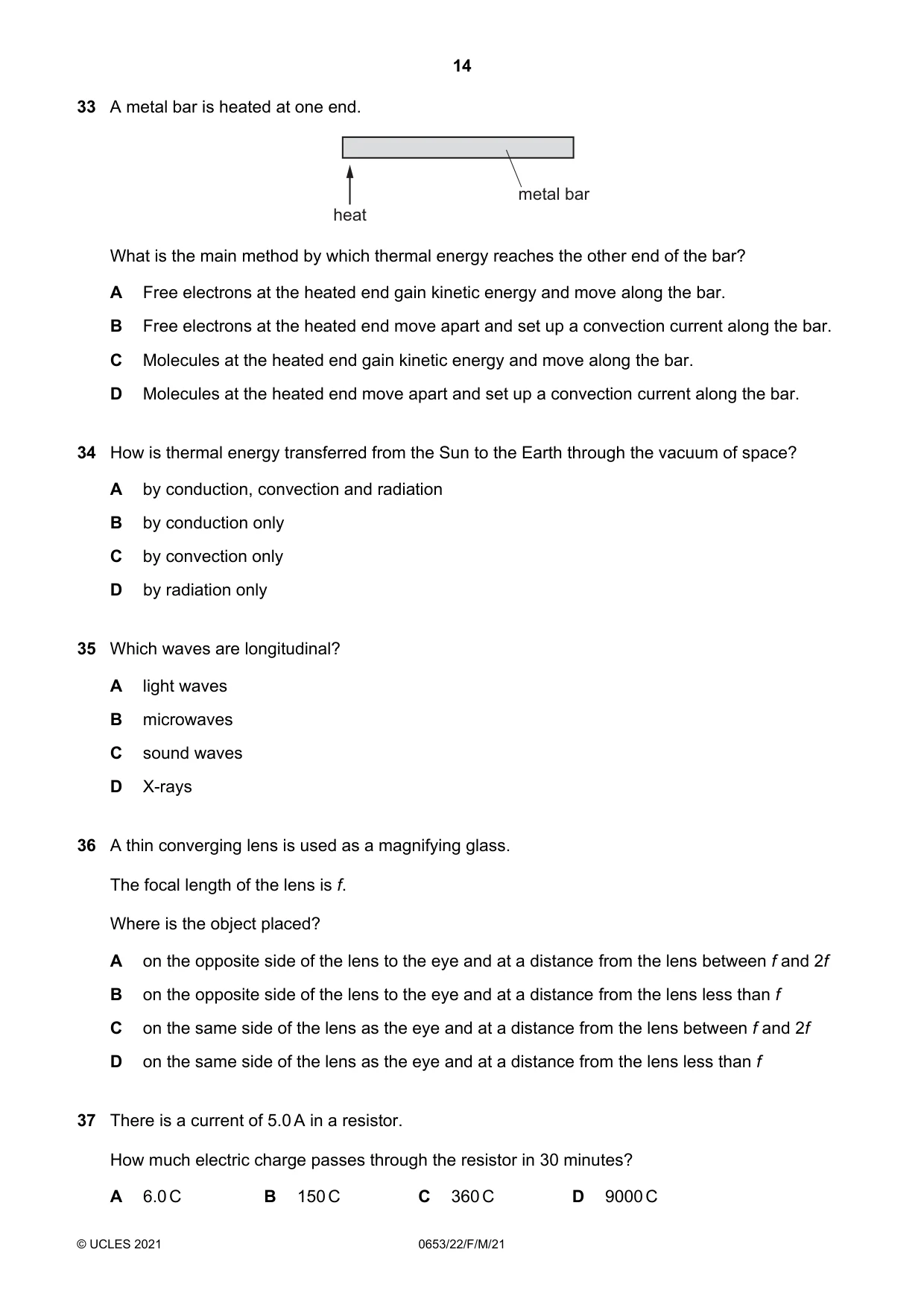 Cambridge IGCSE Science - Combined 0653 2021 Feb/March Paper 2 · Variant 2 question paper, page 14 of 20