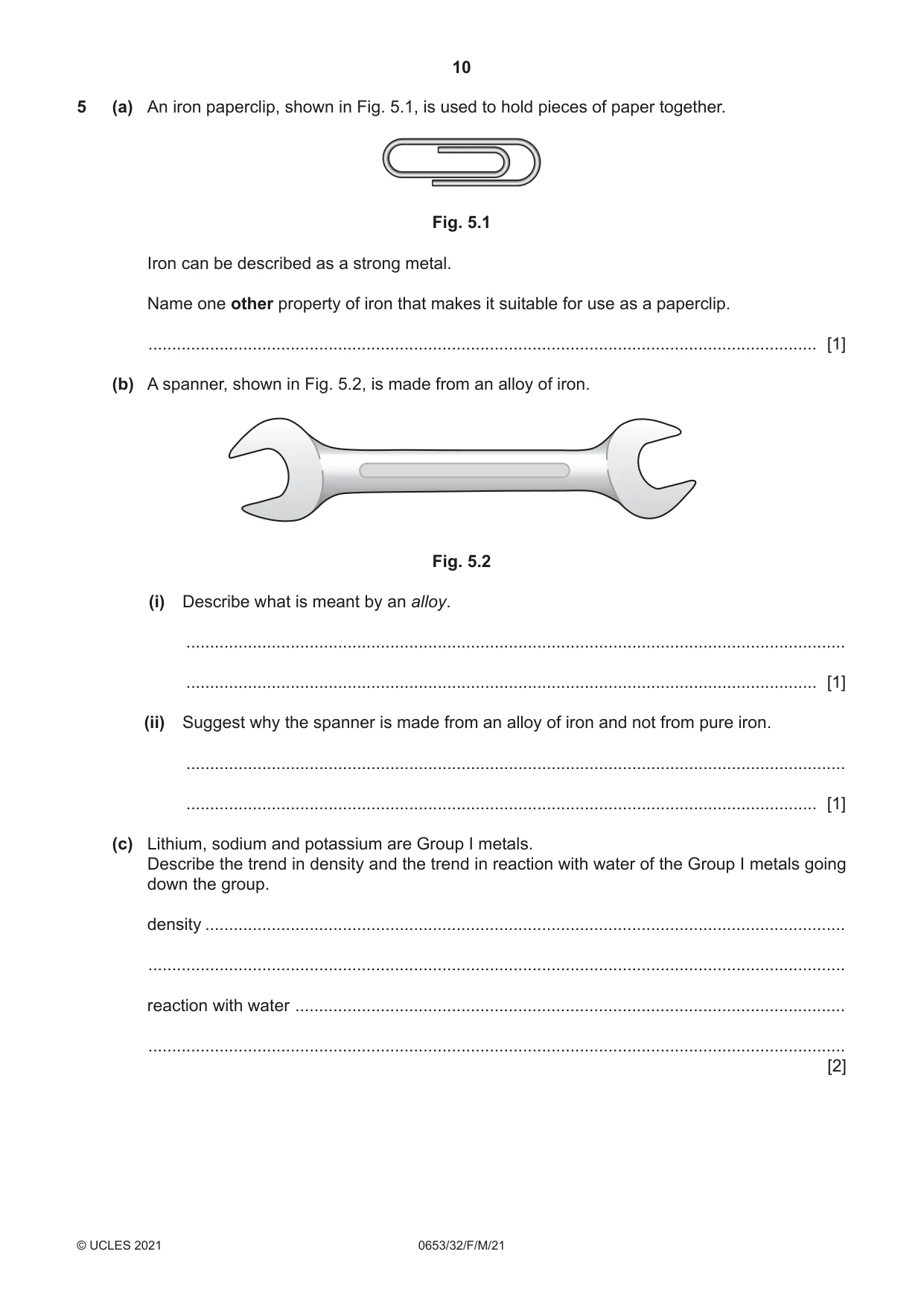 Cambridge IGCSE Science - Combined 0653 2021 Feb/March Paper 3 · Variant 2 question paper, page 10 of 24