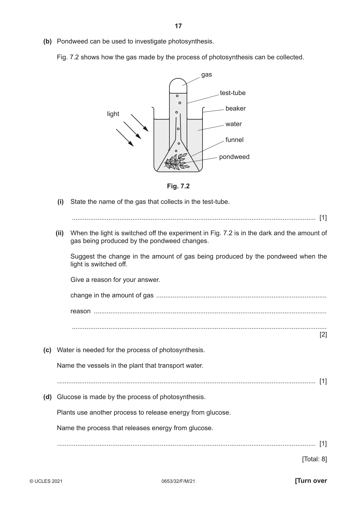 Cambridge IGCSE Science - Combined 0653 2021 Feb/March Paper 3 · Variant 2 question paper, page 17 of 24