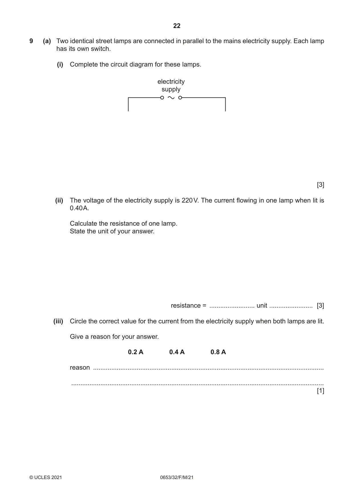 Cambridge IGCSE Science - Combined 0653 2021 Feb/March Paper 3 · Variant 2 question paper, page 22 of 24