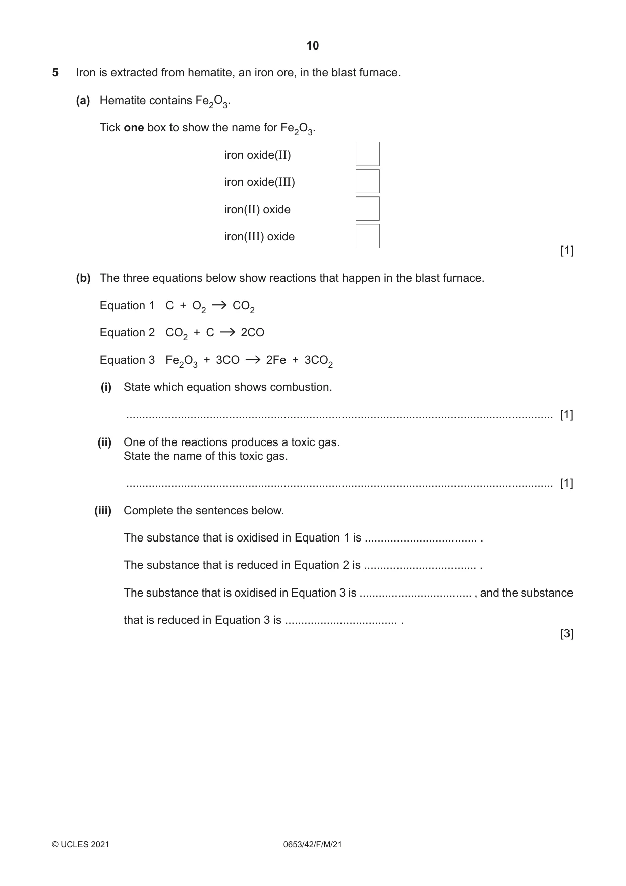 Cambridge IGCSE Science - Combined 0653 2021 Feb/March Paper 4 · Variant 2 question paper, page 10 of 24