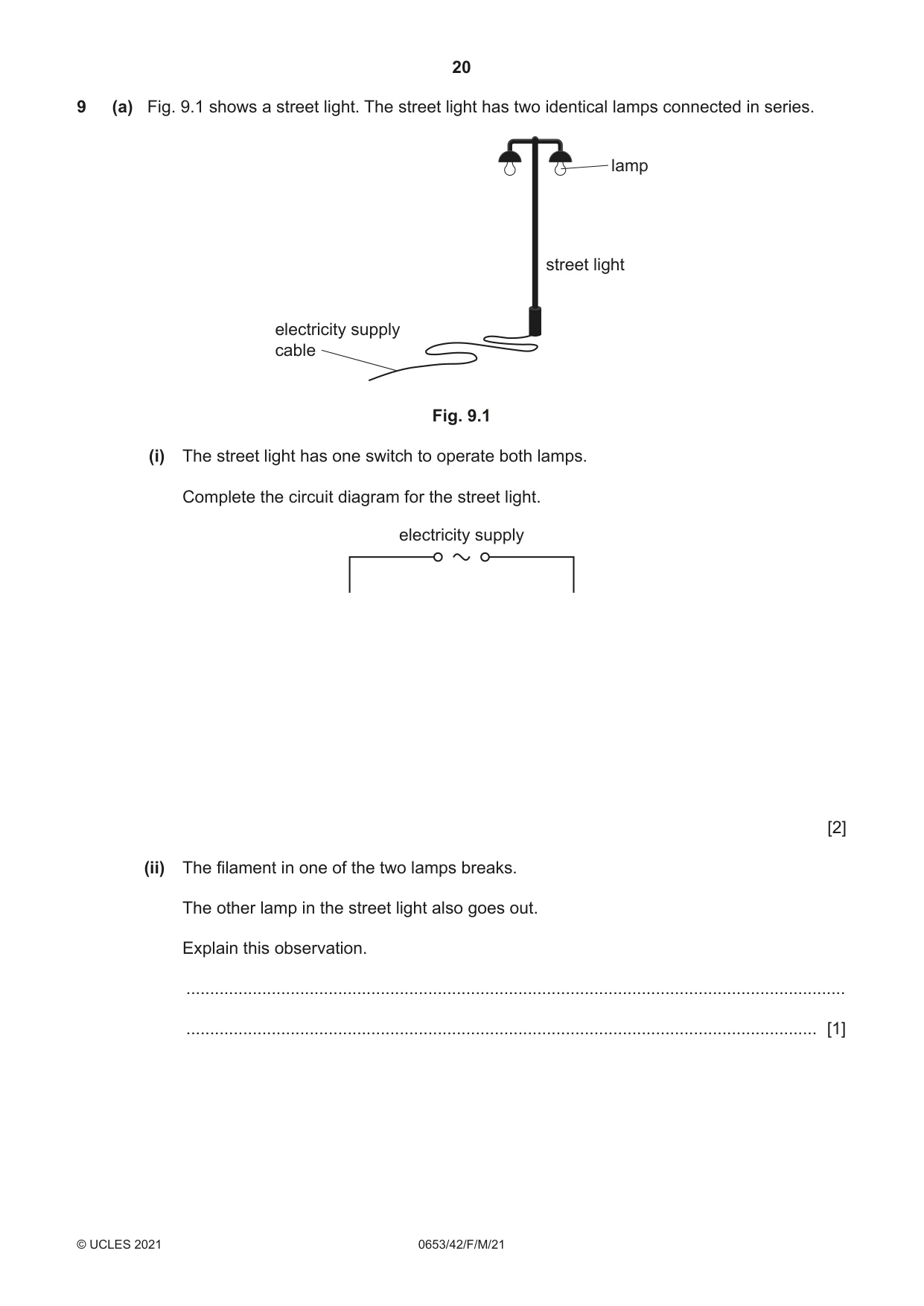 Cambridge IGCSE Science - Combined 0653 2021 Feb/March Paper 4 · Variant 2 question paper, page 20 of 24