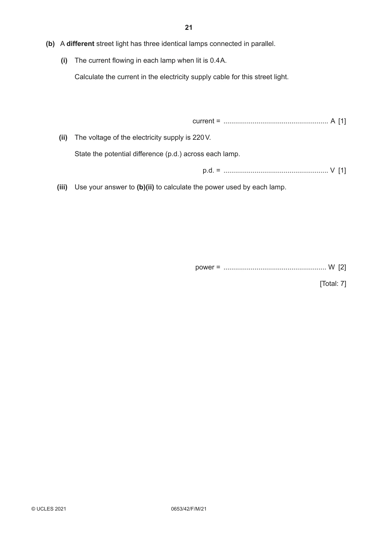 Cambridge IGCSE Science - Combined 0653 2021 Feb/March Paper 4 · Variant 2 question paper, page 21 of 24