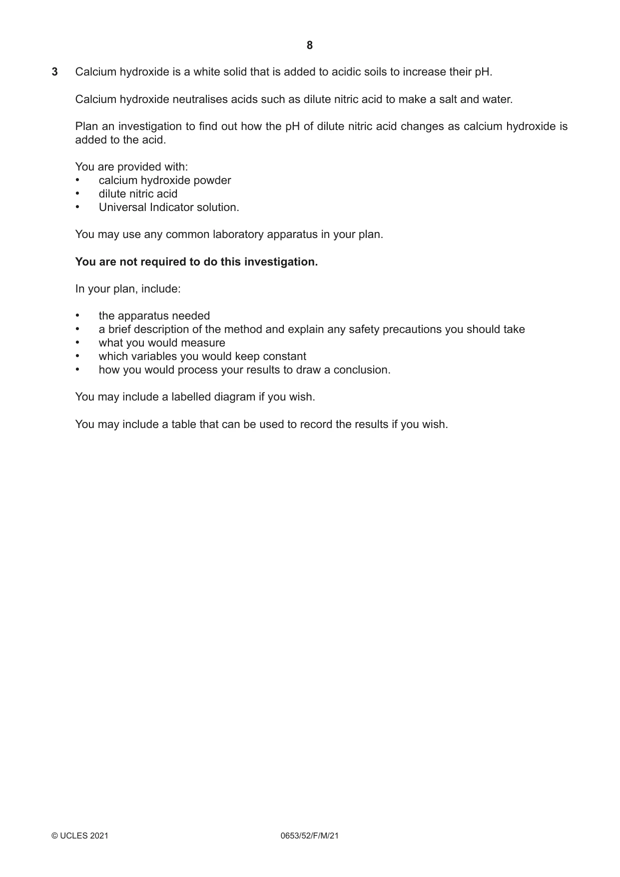 Cambridge IGCSE Science - Combined 0653 2021 Feb/March Paper 5 · Variant 2 question paper, page 8 of 16