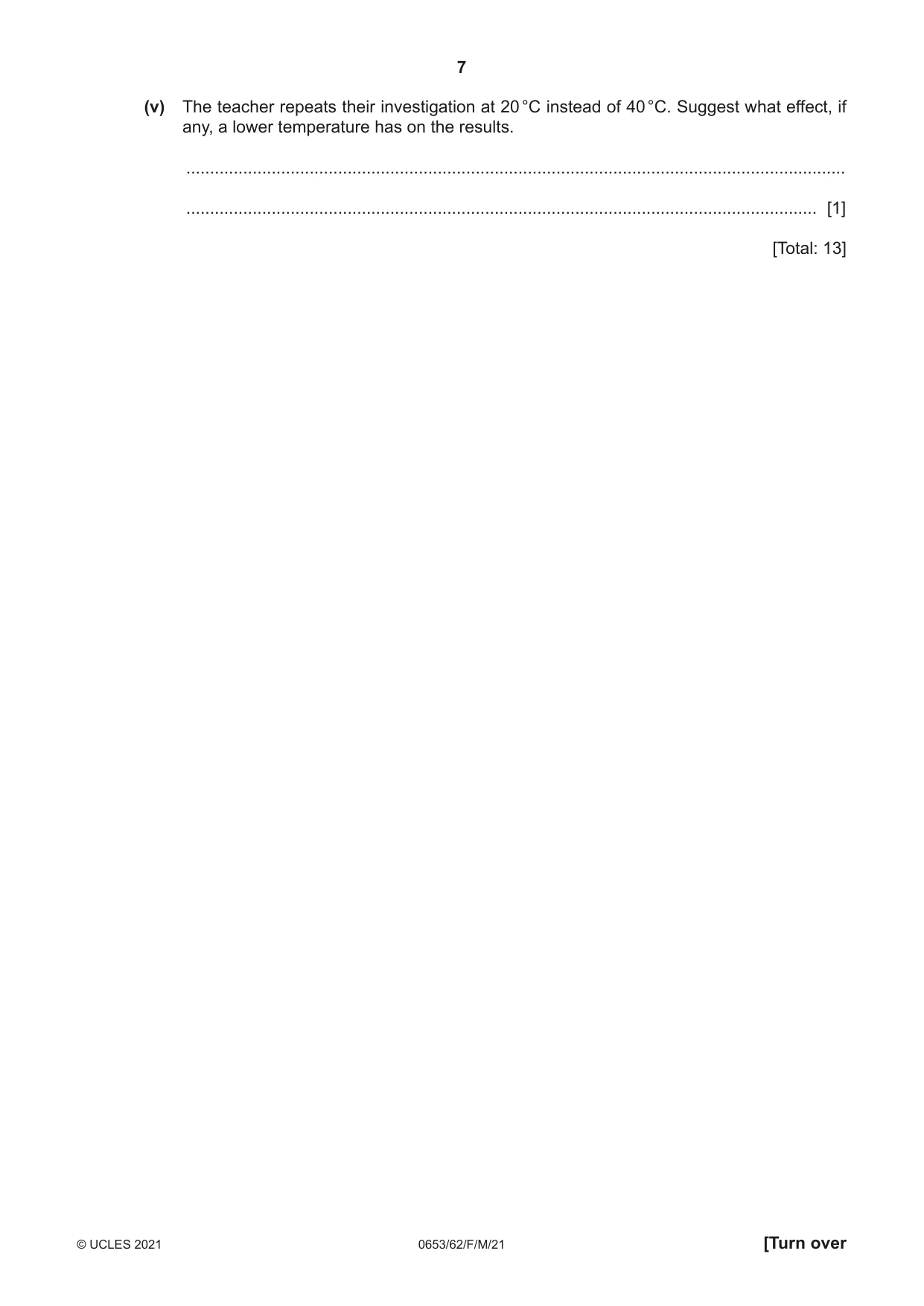 Cambridge IGCSE Science - Combined 0653 2021 Feb/March Paper 6 · Variant 2 question paper, page 7 of 16