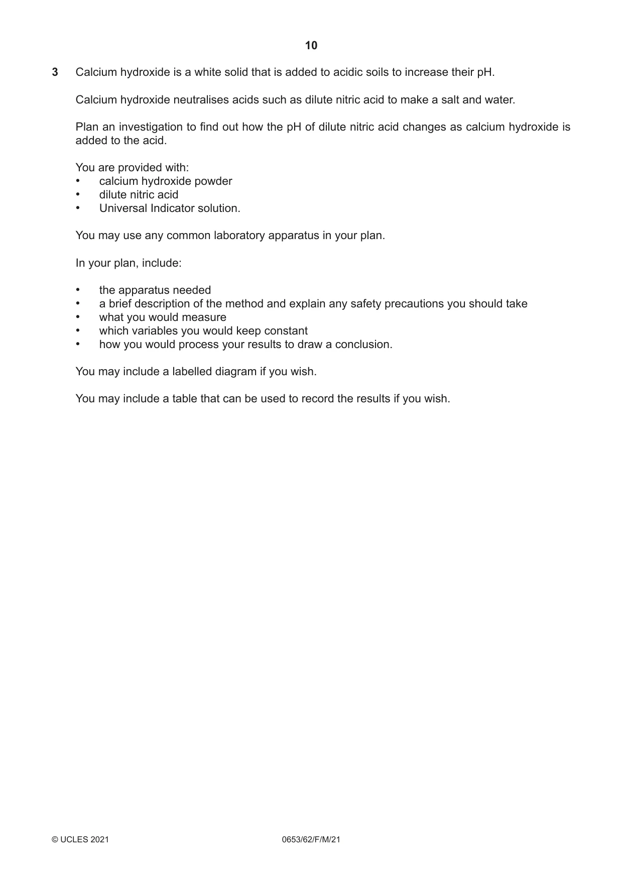 Cambridge IGCSE Science - Combined 0653 2021 Feb/March Paper 6 · Variant 2 question paper, page 10 of 16