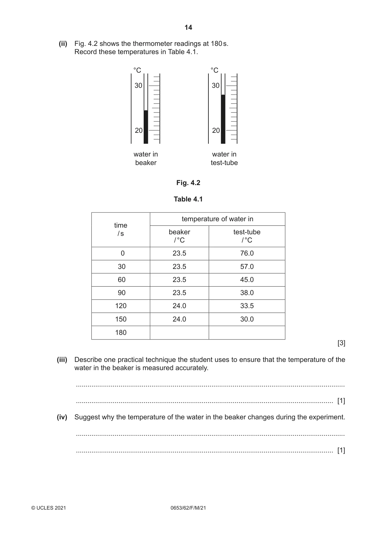 Cambridge IGCSE Science - Combined 0653 2021 Feb/March Paper 6 · Variant 2 question paper, page 14 of 16