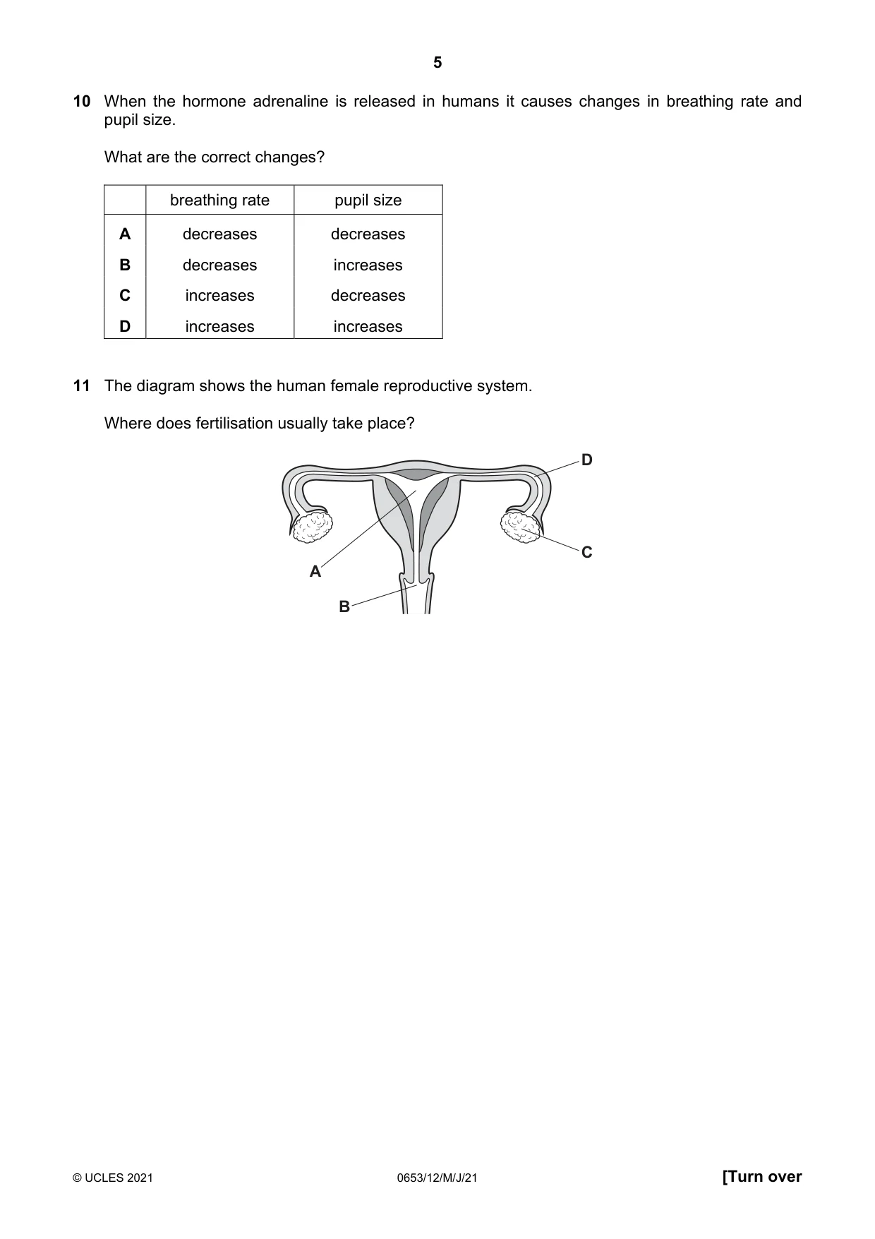 Cambridge IGCSE Science - Combined 0653 2021 May/June Paper 1 · Variant 2 question paper, page 5 of 16
