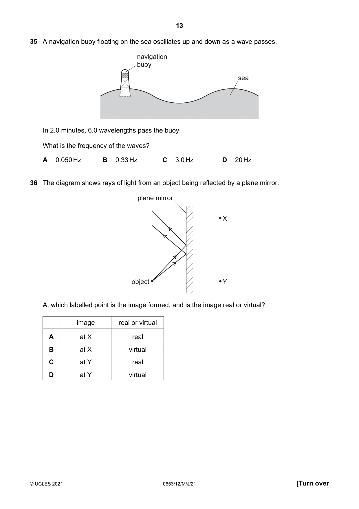Cambridge IGCSE Science - Combined 0653 2021 May/June Paper 1 · Variant 2 question paper, page 13 of 16