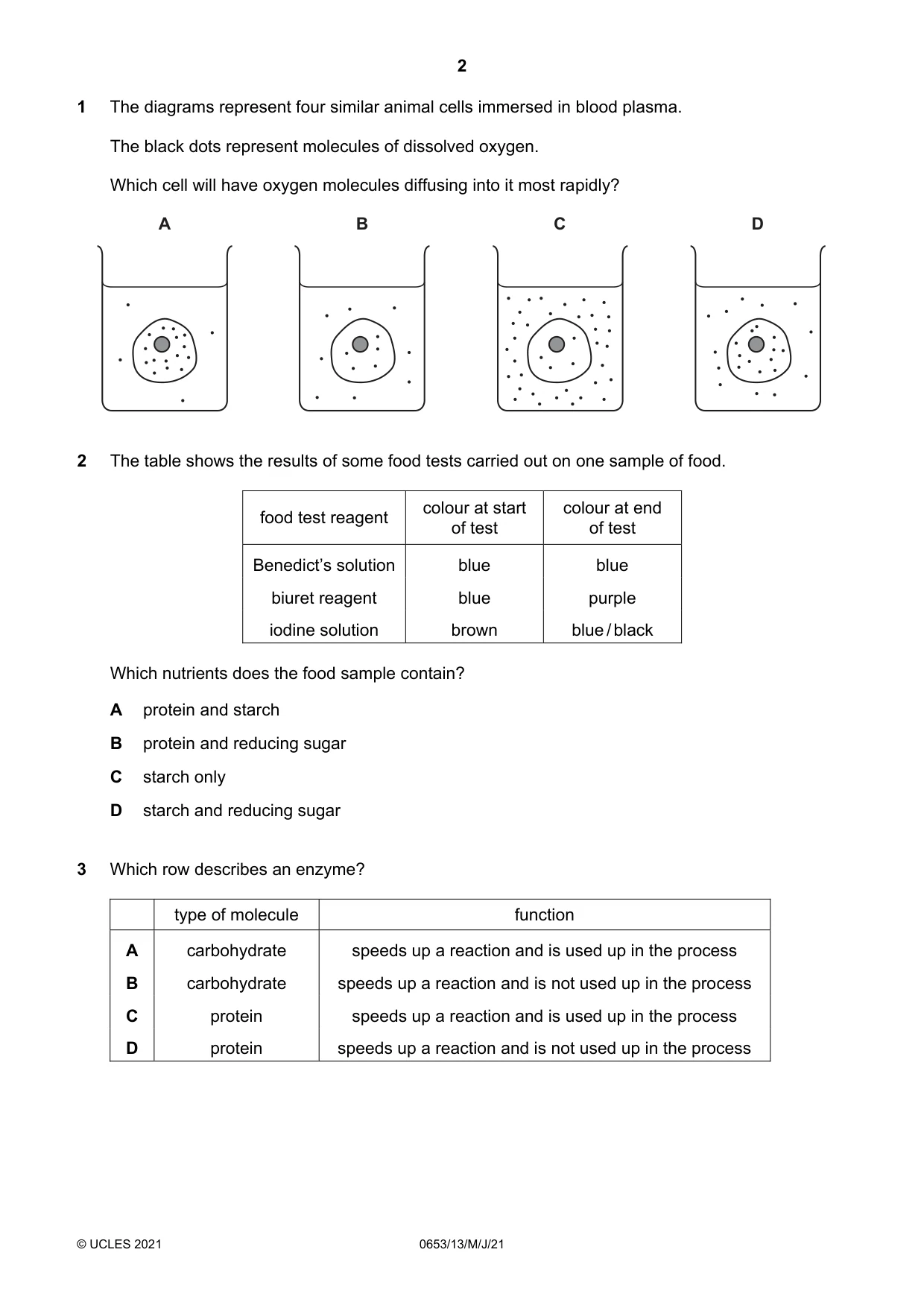 Cambridge IGCSE Science - Combined 0653 2021 May/June Paper 1 · Variant 3 question paper, page 2 of 20