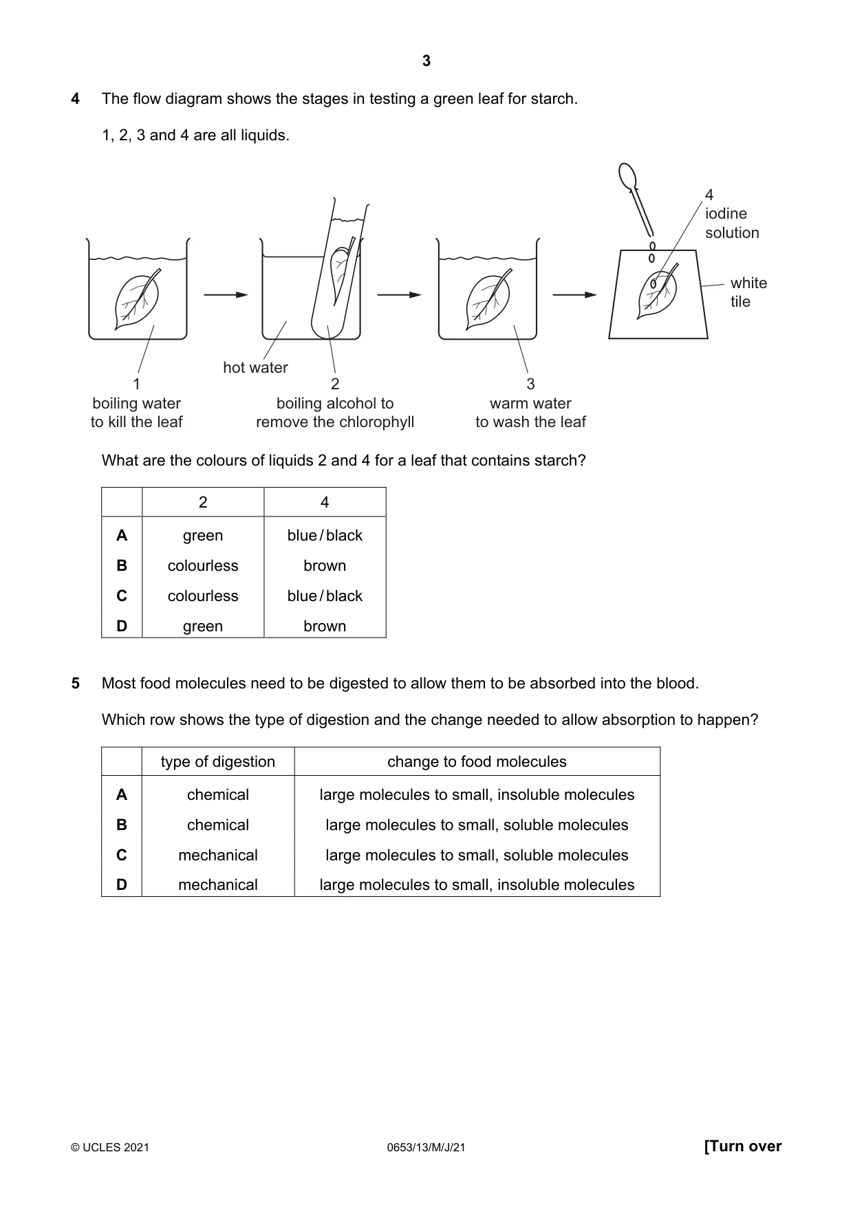 Cambridge IGCSE Science - Combined 0653 2021 May/June Paper 1 · Variant 3 question paper, page 3 of 20