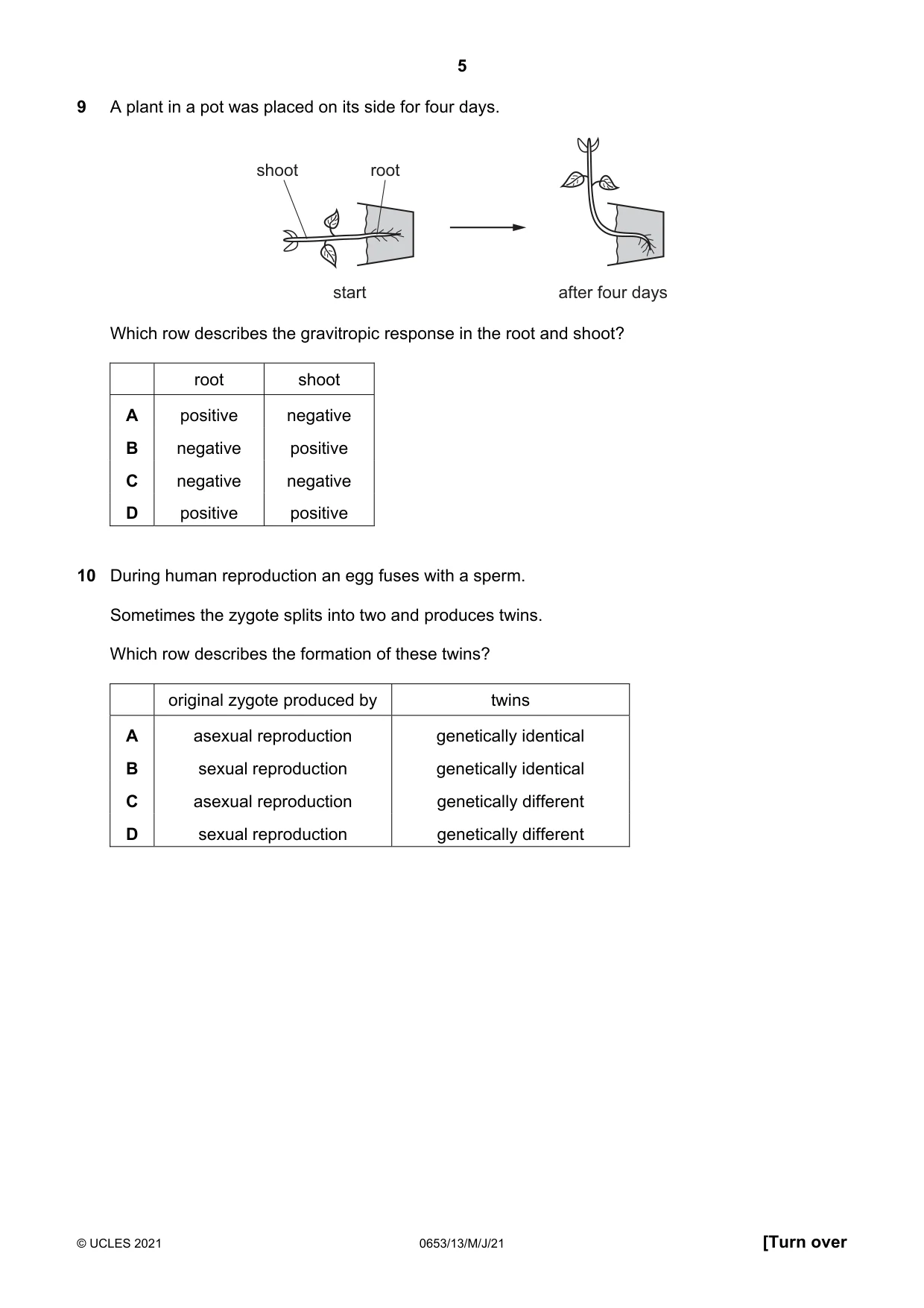 Cambridge IGCSE Science - Combined 0653 2021 May/June Paper 1 · Variant 3 question paper, page 5 of 20
