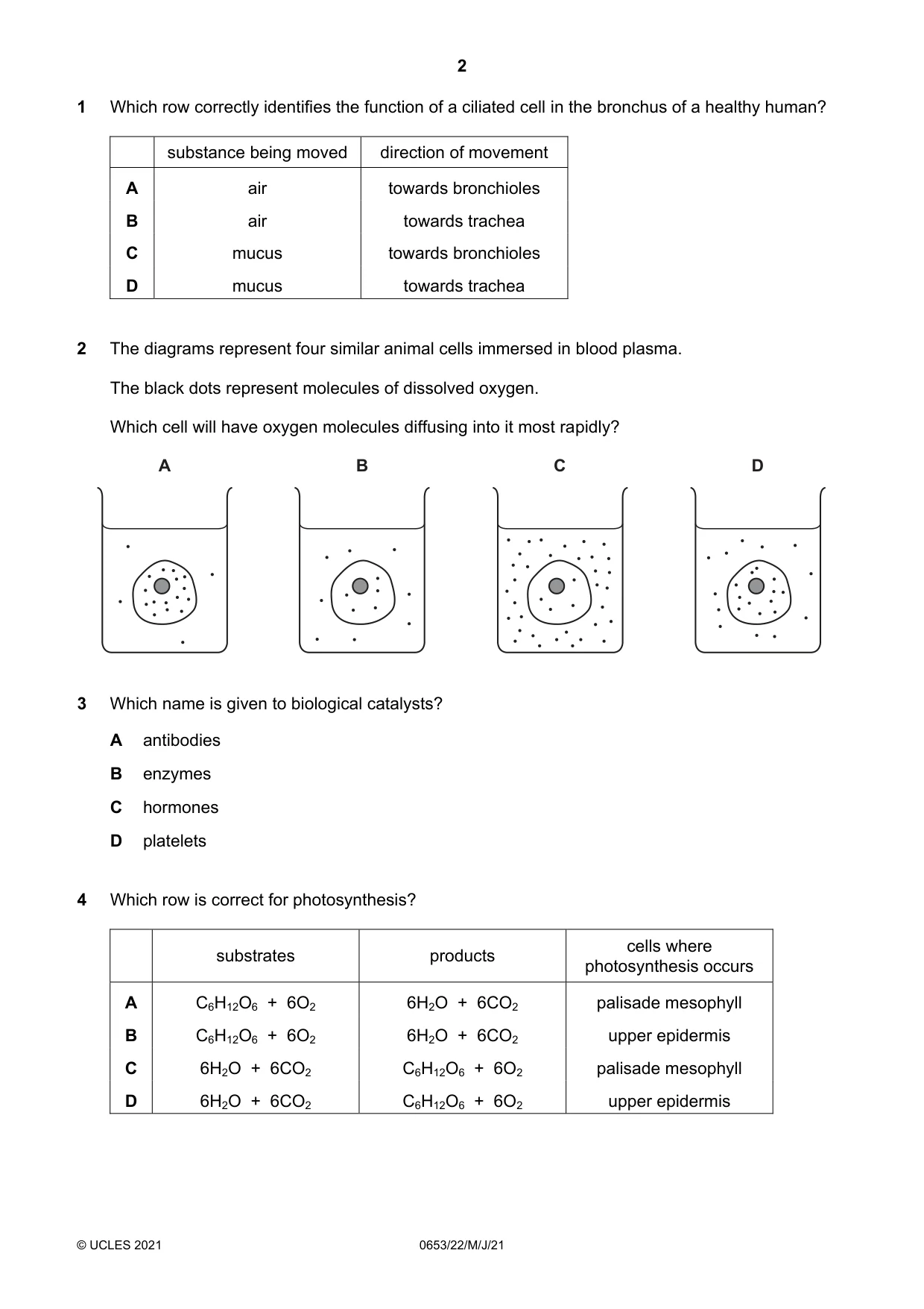Cambridge IGCSE Science - Combined 0653 2021 May/June Paper 2 · Variant 2 question paper, page 2 of 16