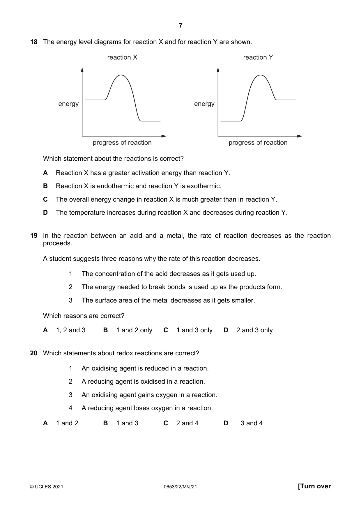 Cambridge IGCSE Science - Combined 0653 2021 May/June Paper 2 · Variant 2 question paper, page 7 of 16