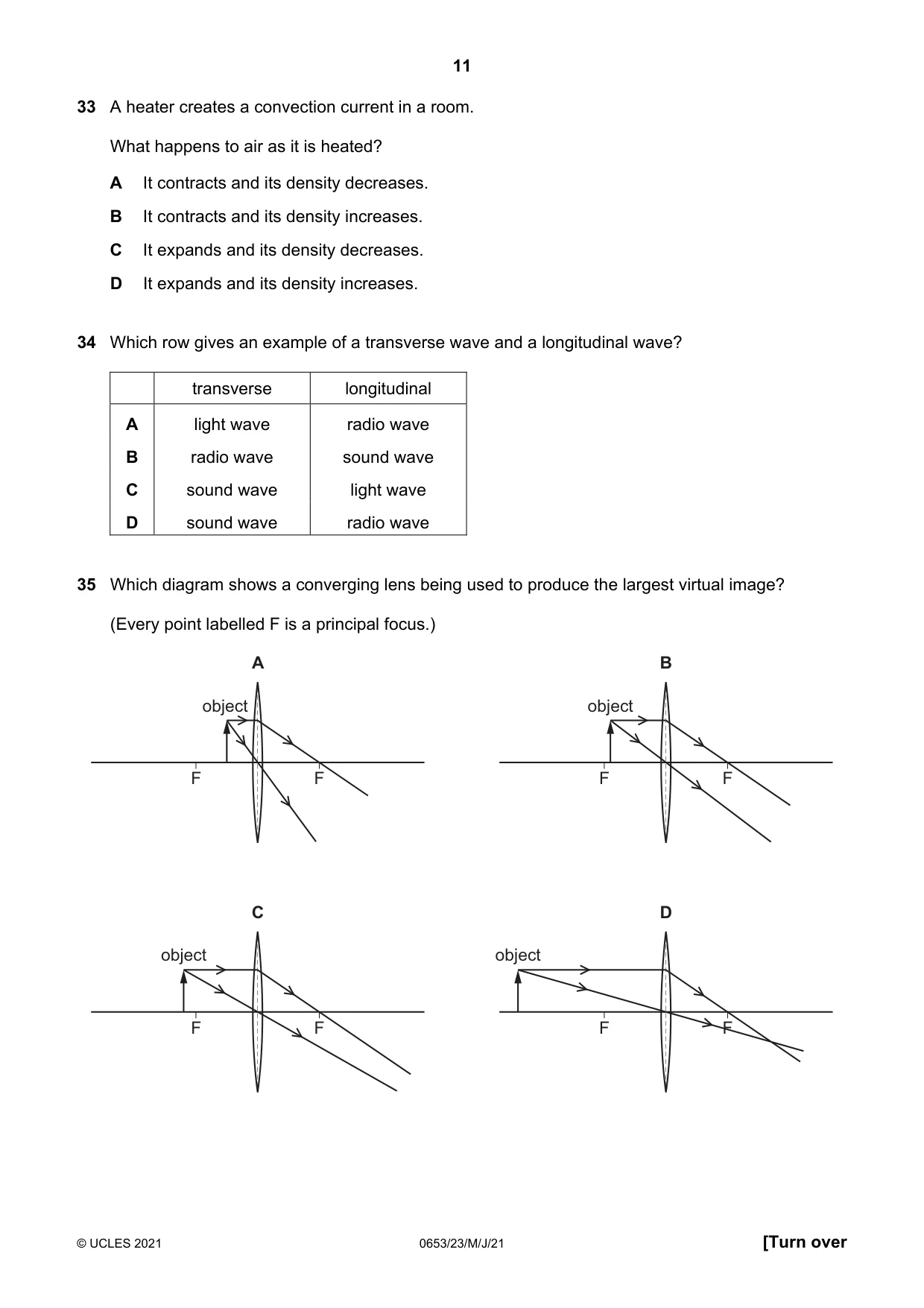 Cambridge IGCSE Science - Combined 0653 2021 May/June Paper 2 · Variant 3 question paper, page 11 of 16