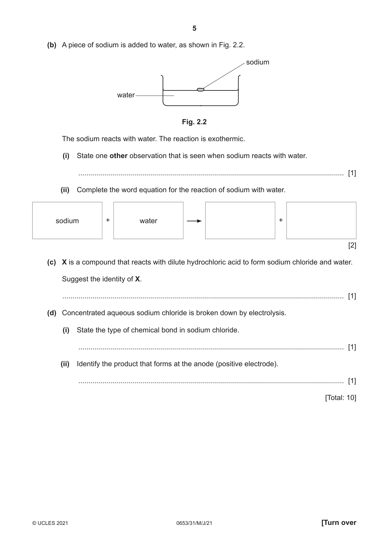Cambridge IGCSE Science - Combined 0653 2021 May/June Paper 3 · Variant 1 question paper, page 5 of 20