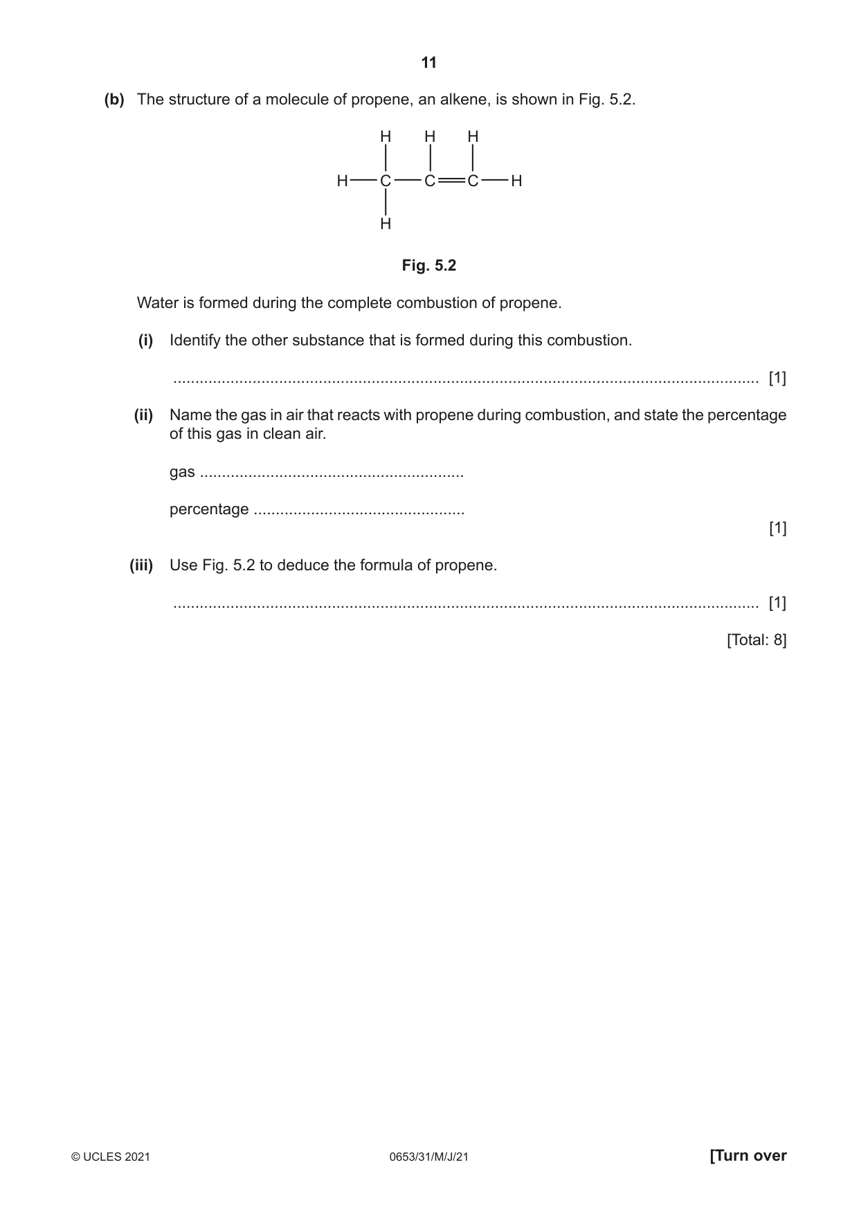 Cambridge IGCSE Science - Combined 0653 2021 May/June Paper 3 · Variant 1 question paper, page 11 of 20
