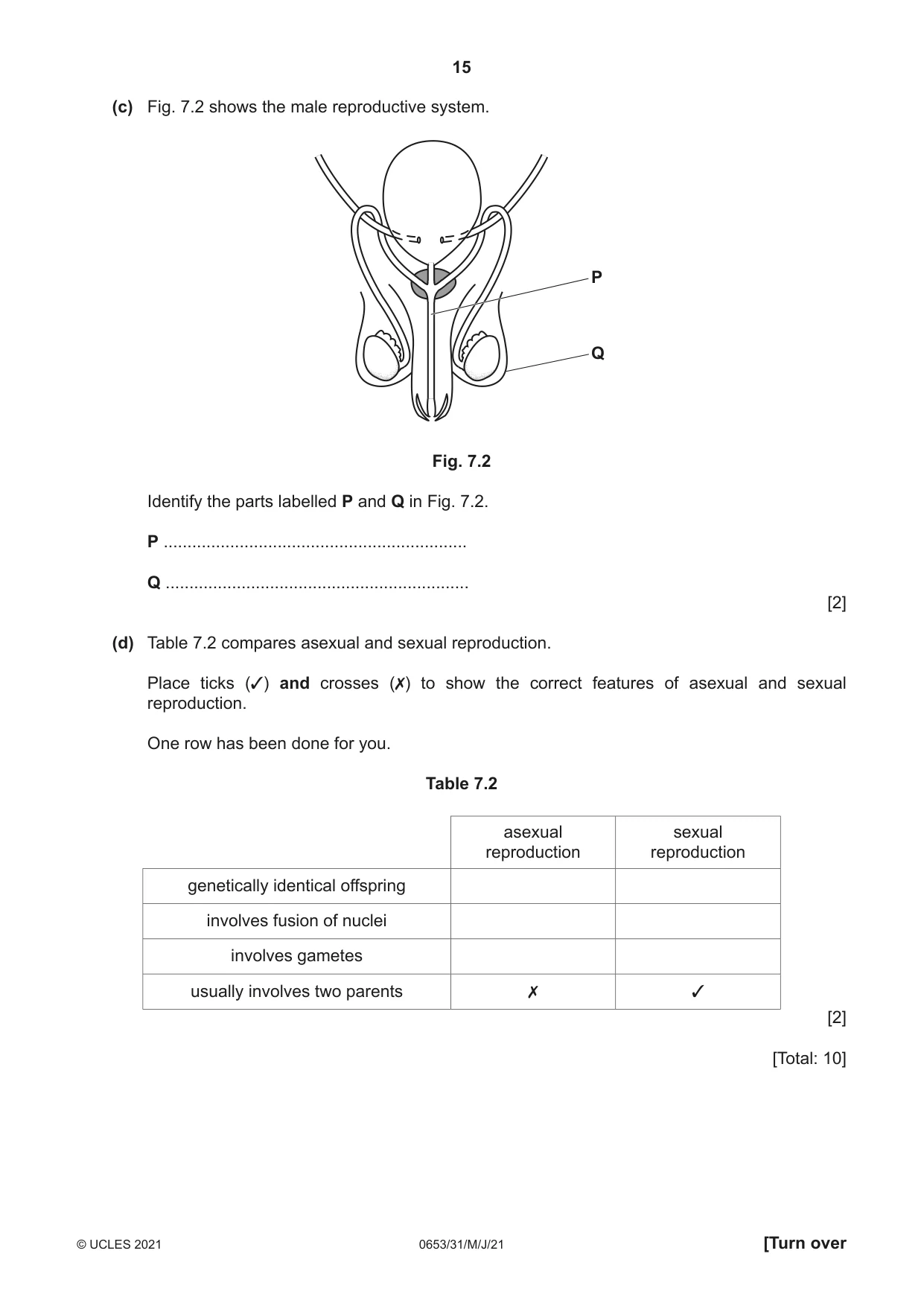 Cambridge IGCSE Science - Combined 0653 2021 May/June Paper 3 · Variant 1 question paper, page 15 of 20