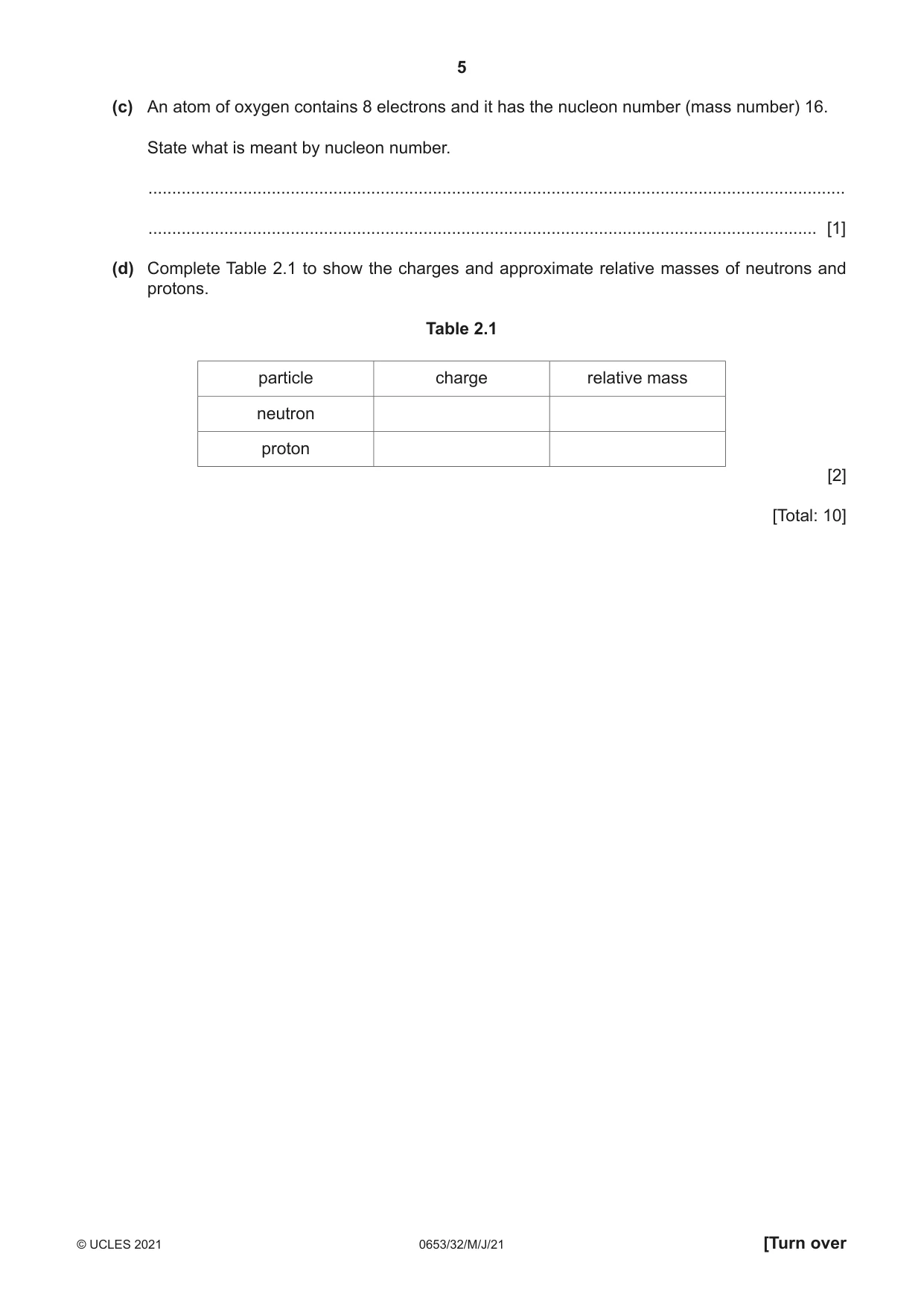 Cambridge IGCSE Science - Combined 0653 2021 May/June Paper 3 · Variant 2 question paper, page 5 of 24