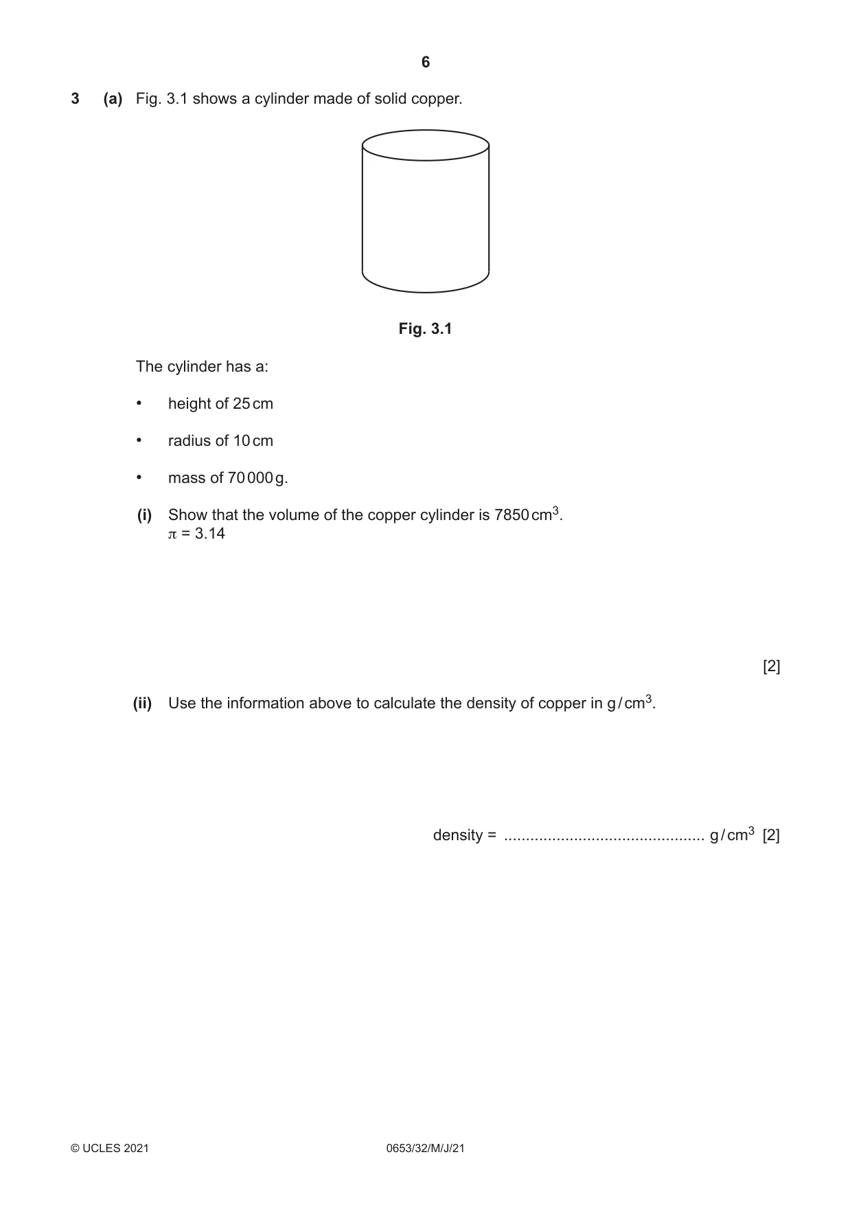 Cambridge IGCSE Science - Combined 0653 2021 May/June Paper 3 · Variant 2 question paper, page 6 of 24