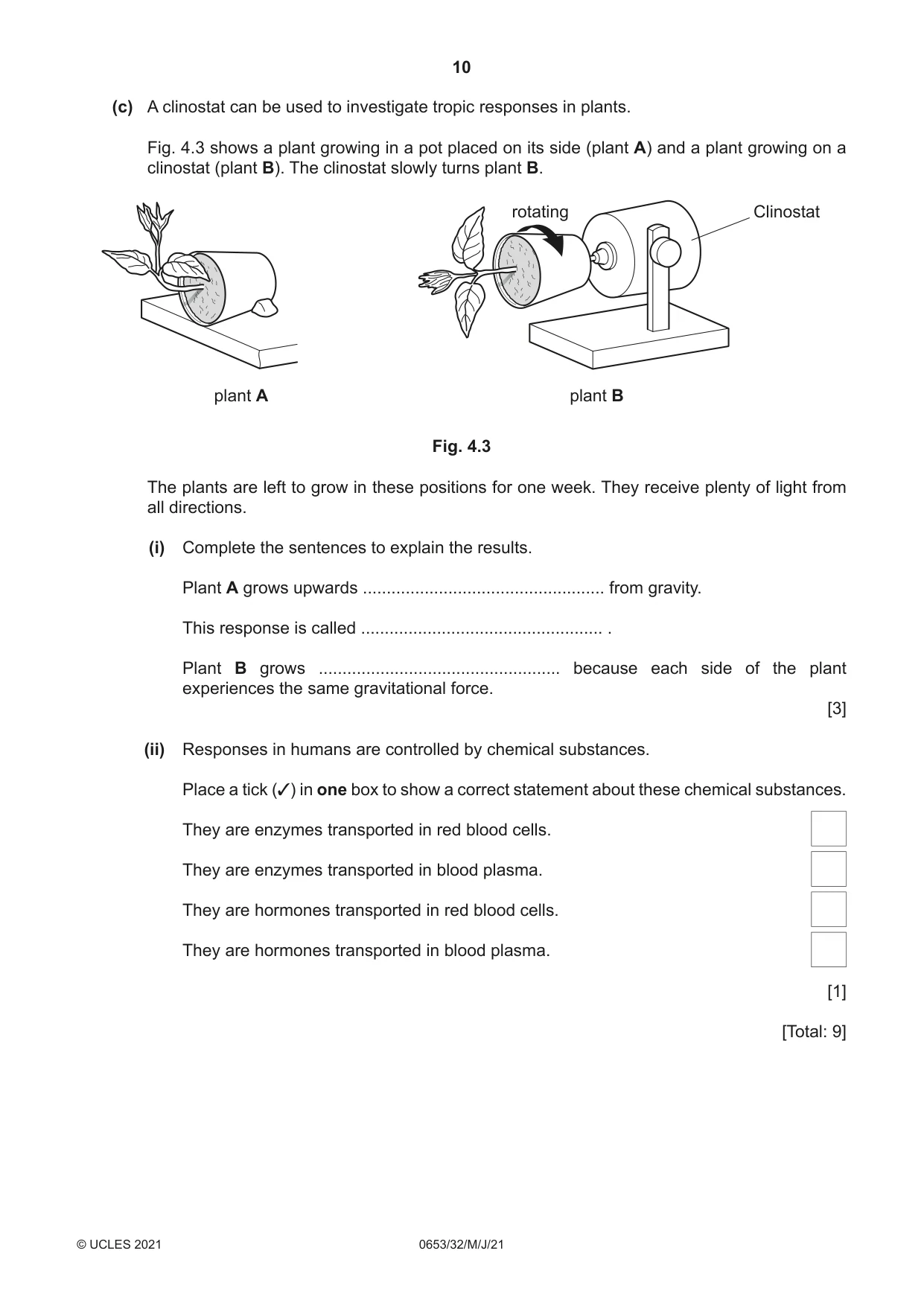 Cambridge IGCSE Science - Combined 0653 2021 May/June Paper 3 · Variant 2 question paper, page 10 of 24