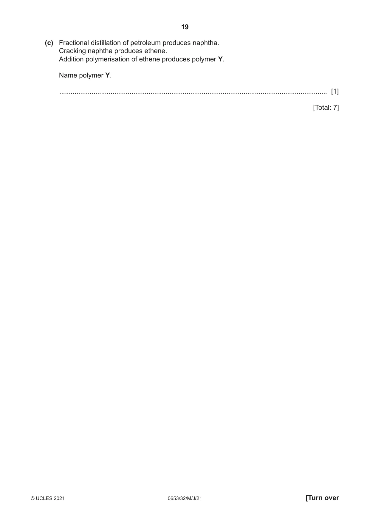 Cambridge IGCSE Science - Combined 0653 2021 May/June Paper 3 · Variant 2 question paper, page 19 of 24