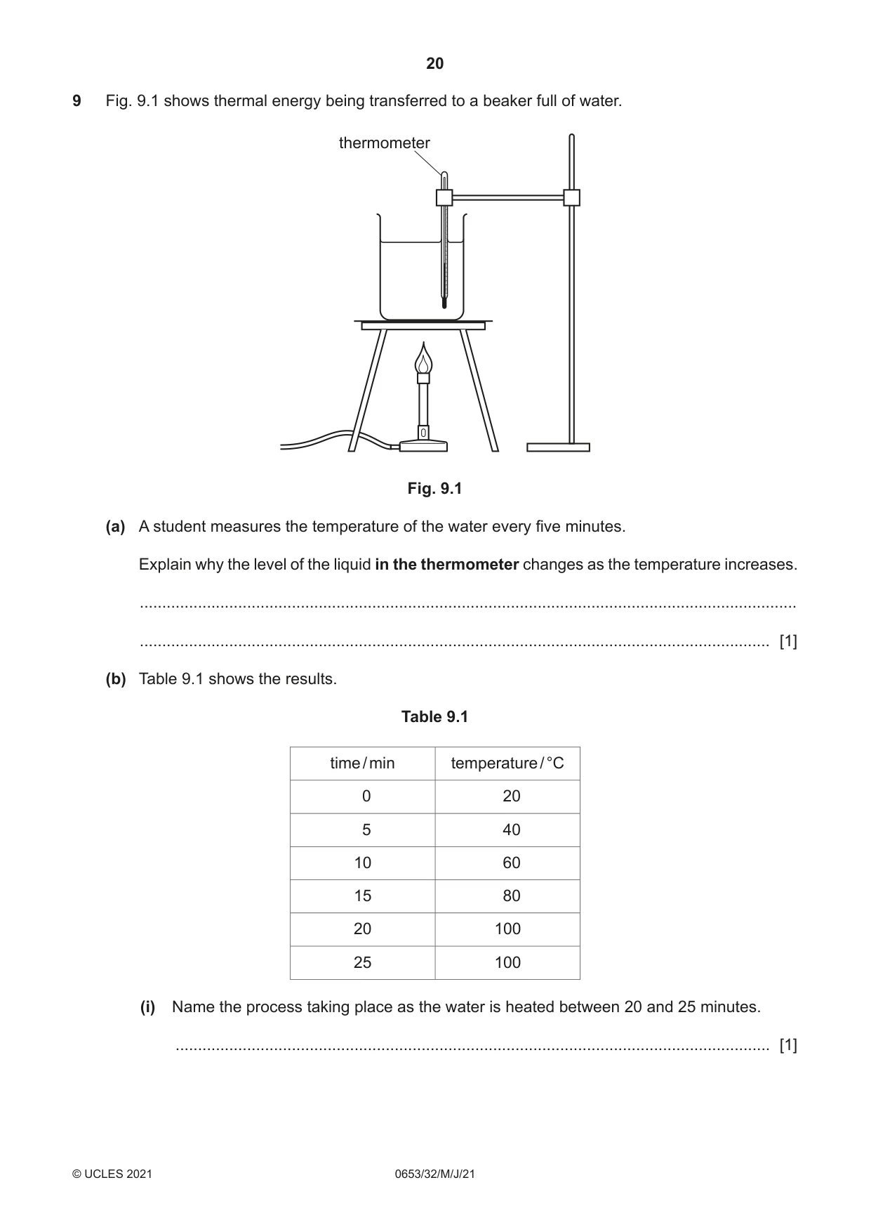 Cambridge IGCSE Science - Combined 0653 2021 May/June Paper 3 · Variant 2 question paper, page 20 of 24