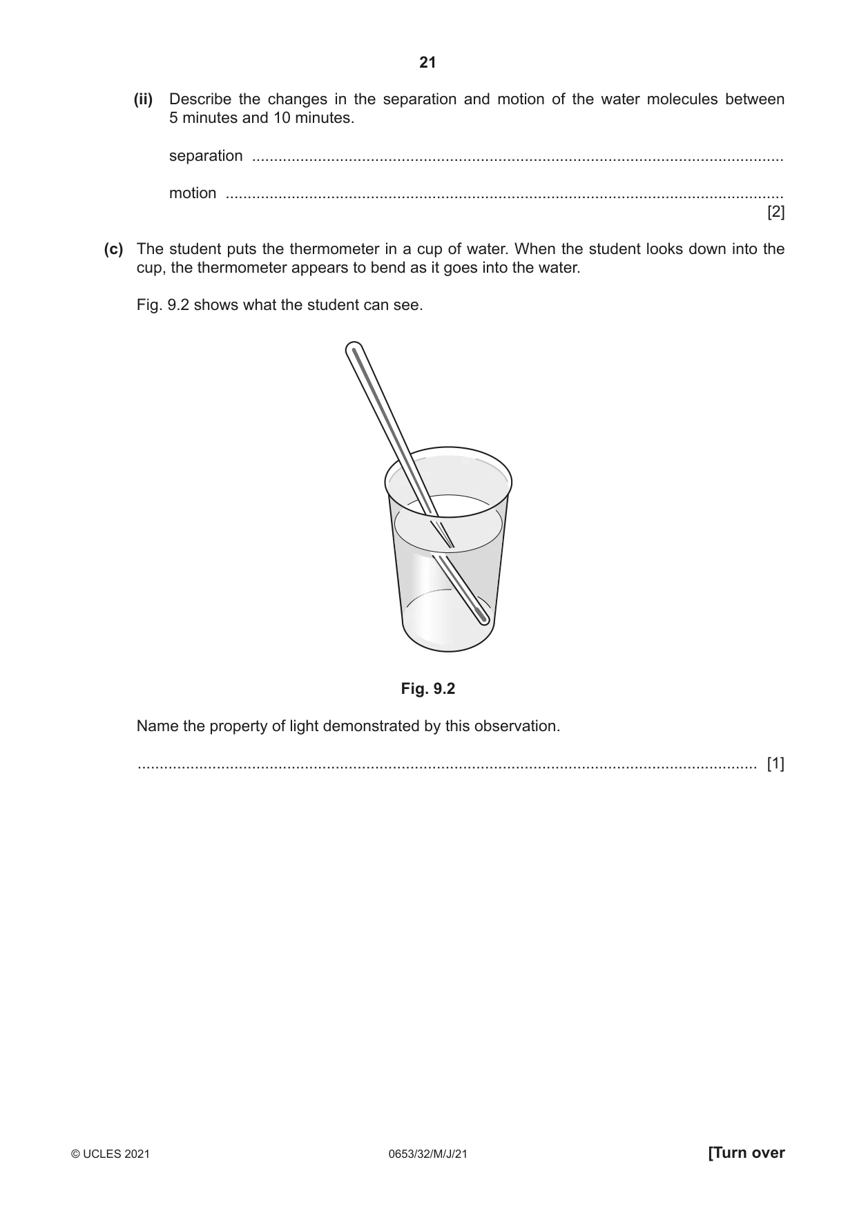 Cambridge IGCSE Science - Combined 0653 2021 May/June Paper 3 · Variant 2 question paper, page 21 of 24