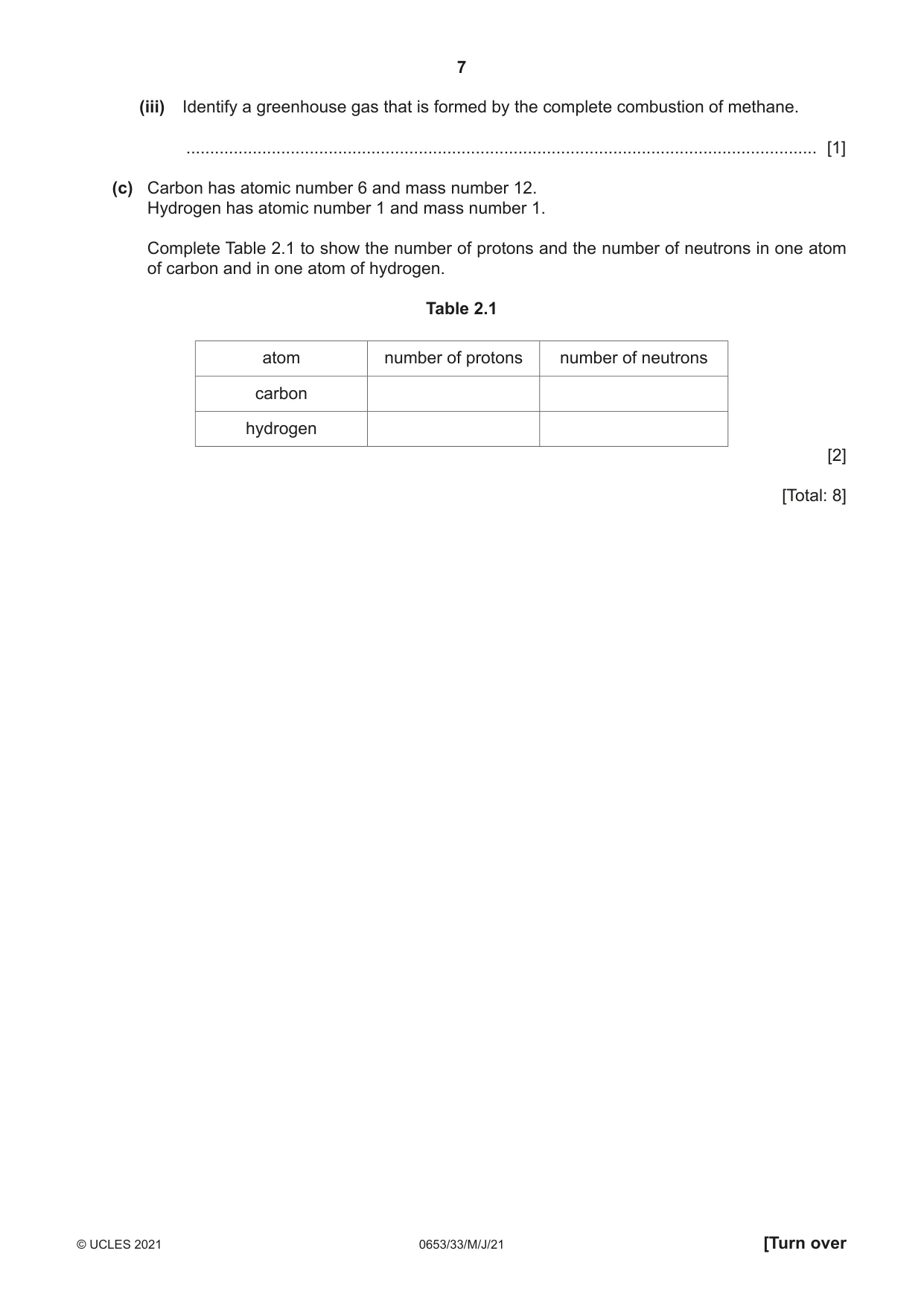 Cambridge IGCSE Science - Combined 0653 2021 May/June Paper 3 · Variant 3 question paper, page 7 of 24