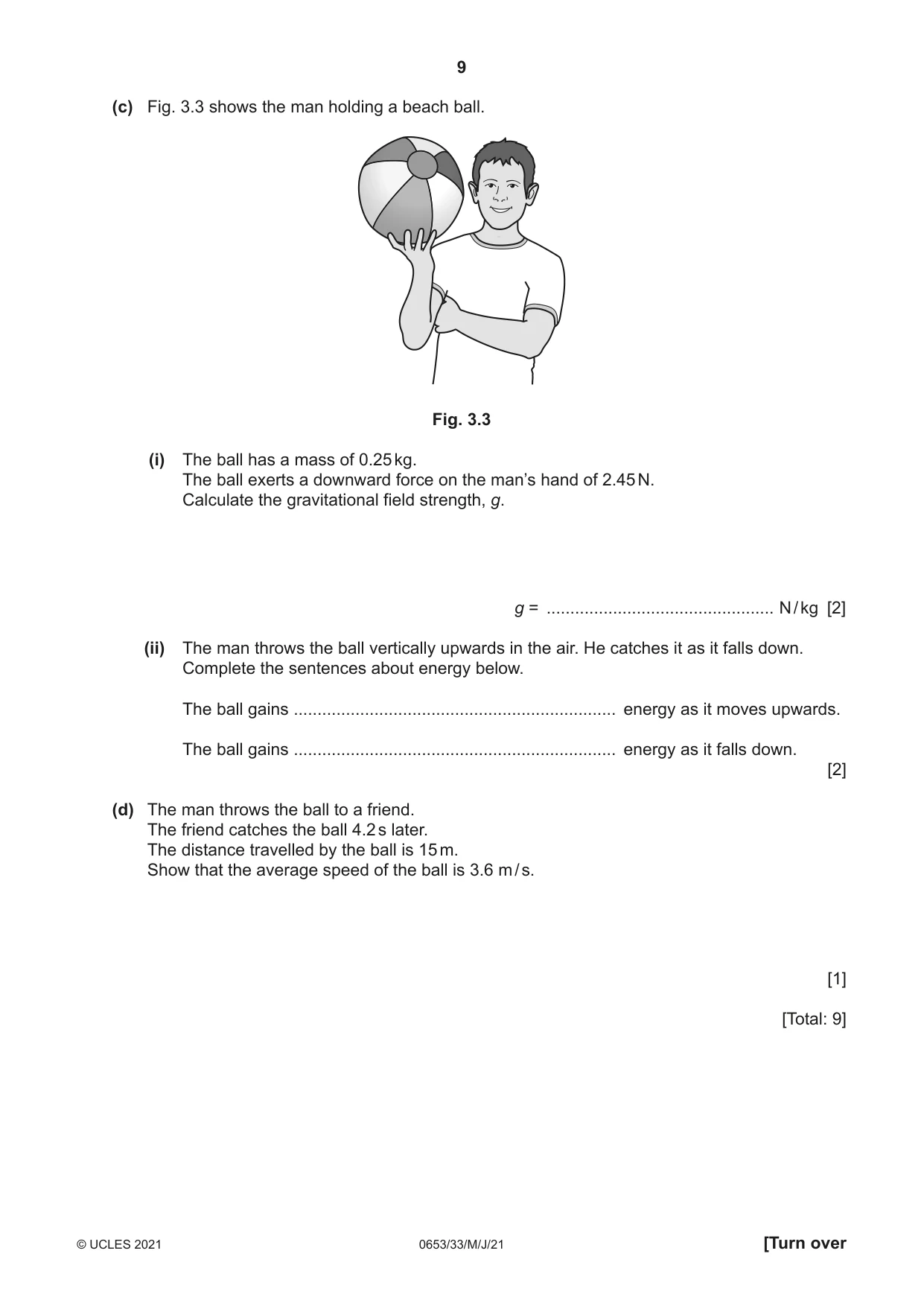 Cambridge IGCSE Science - Combined 0653 2021 May/June Paper 3 · Variant 3 question paper, page 9 of 24