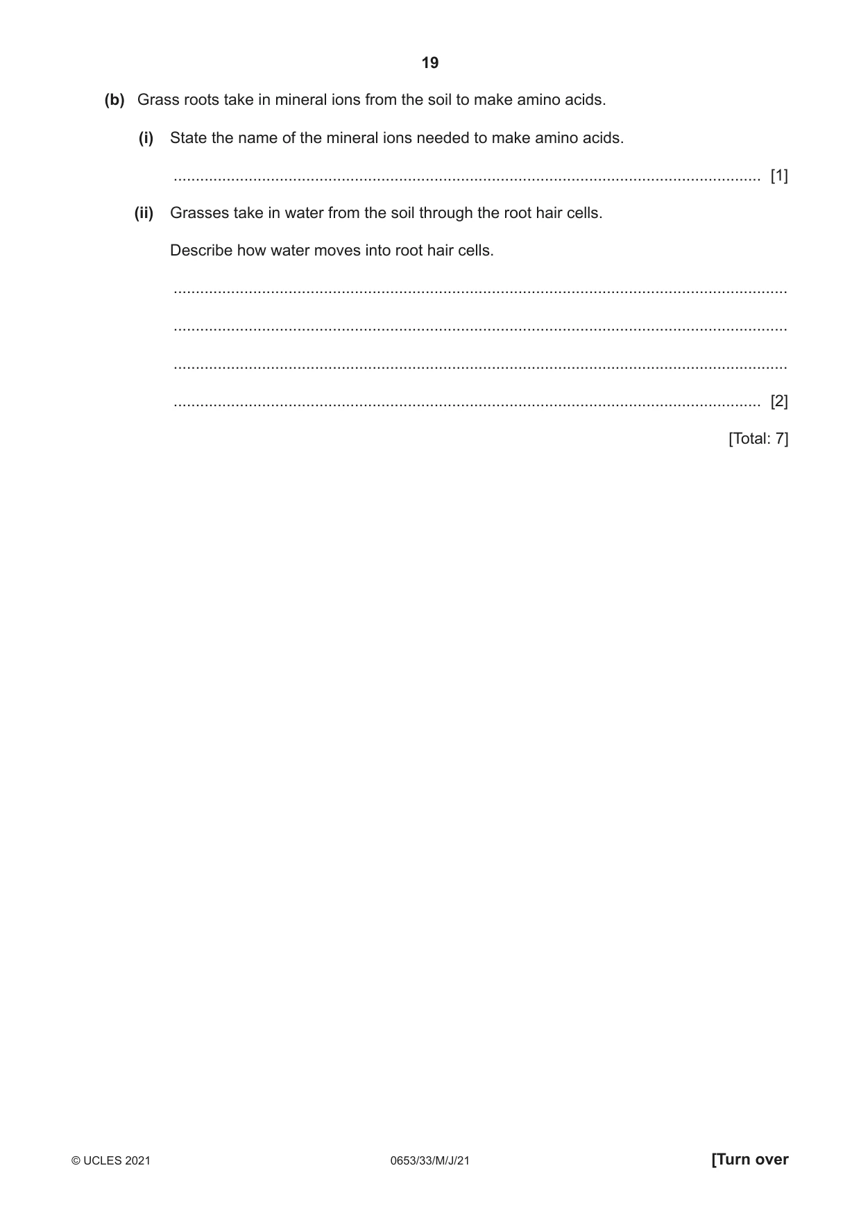 Cambridge IGCSE Science - Combined 0653 2021 May/June Paper 3 · Variant 3 question paper, page 19 of 24